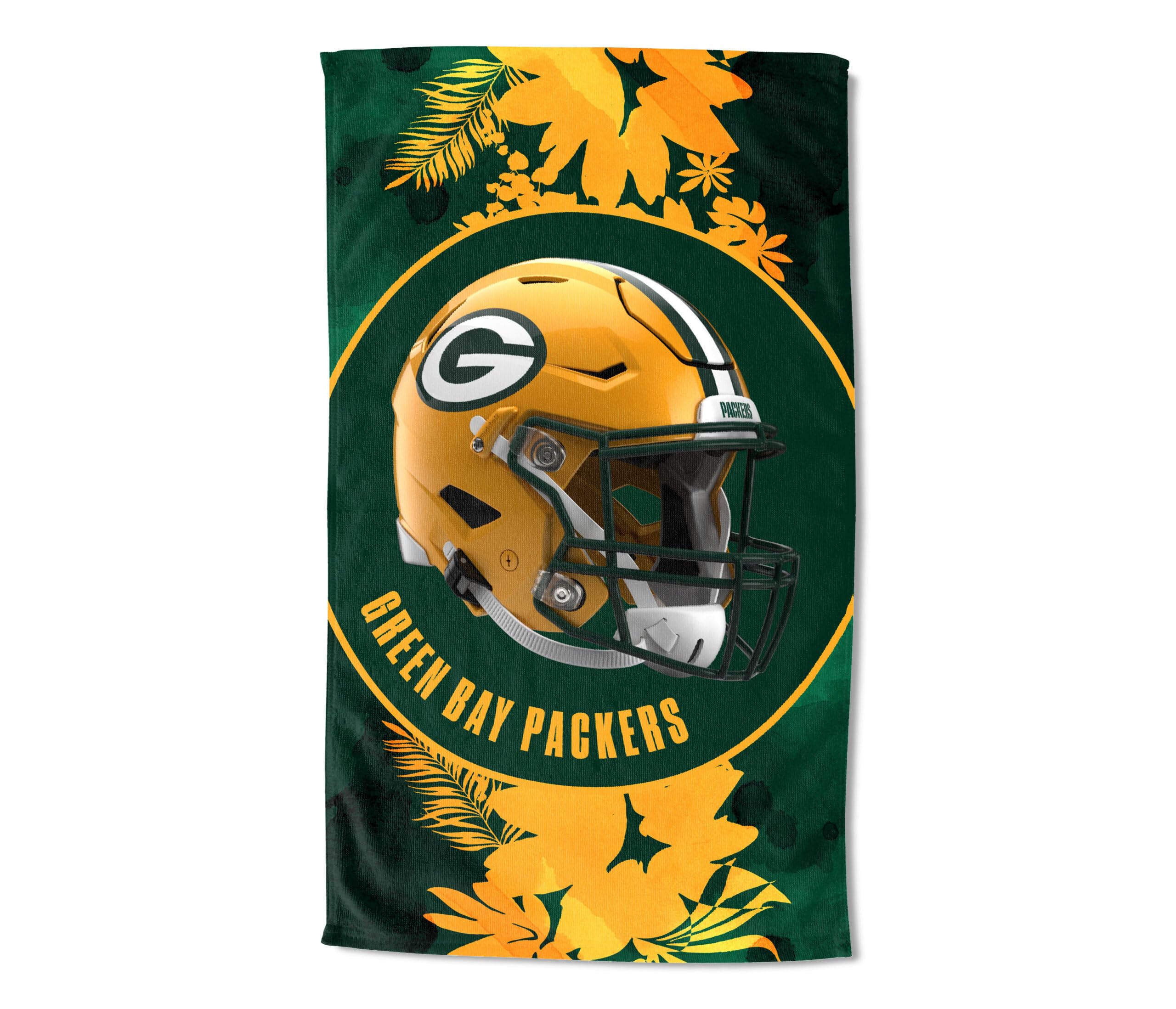 NFL Green Bay Packers Oversized Microfiber Beach Towel, 40 x 72 Inches – Quick Dry, Sand Resistant, Lightweight, Highly Absorbent, Coin Toss Design