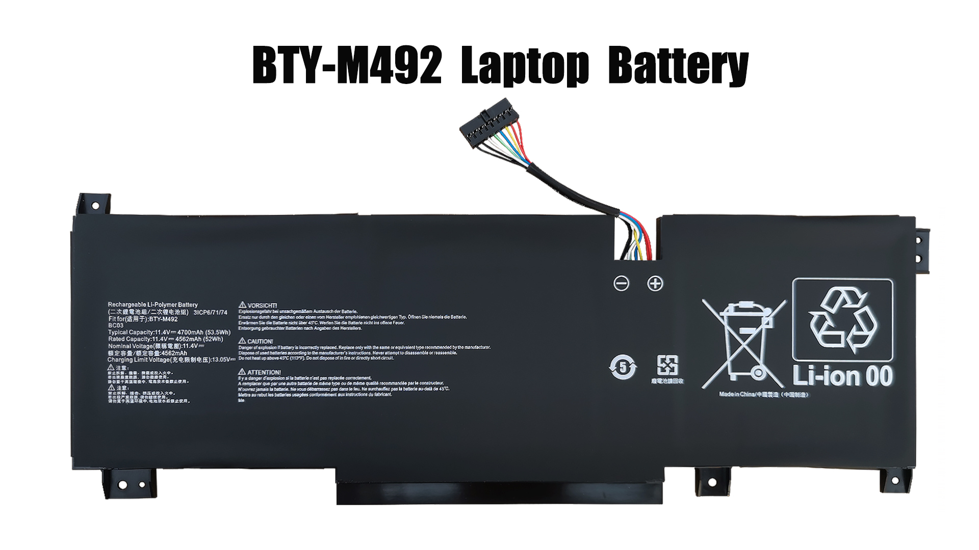 Batteria MSI BTY-M492 11.4V 53.5Wh Per Katana GF66 Pulse GL66 GL76 Bravo 15 - Nuova OEM