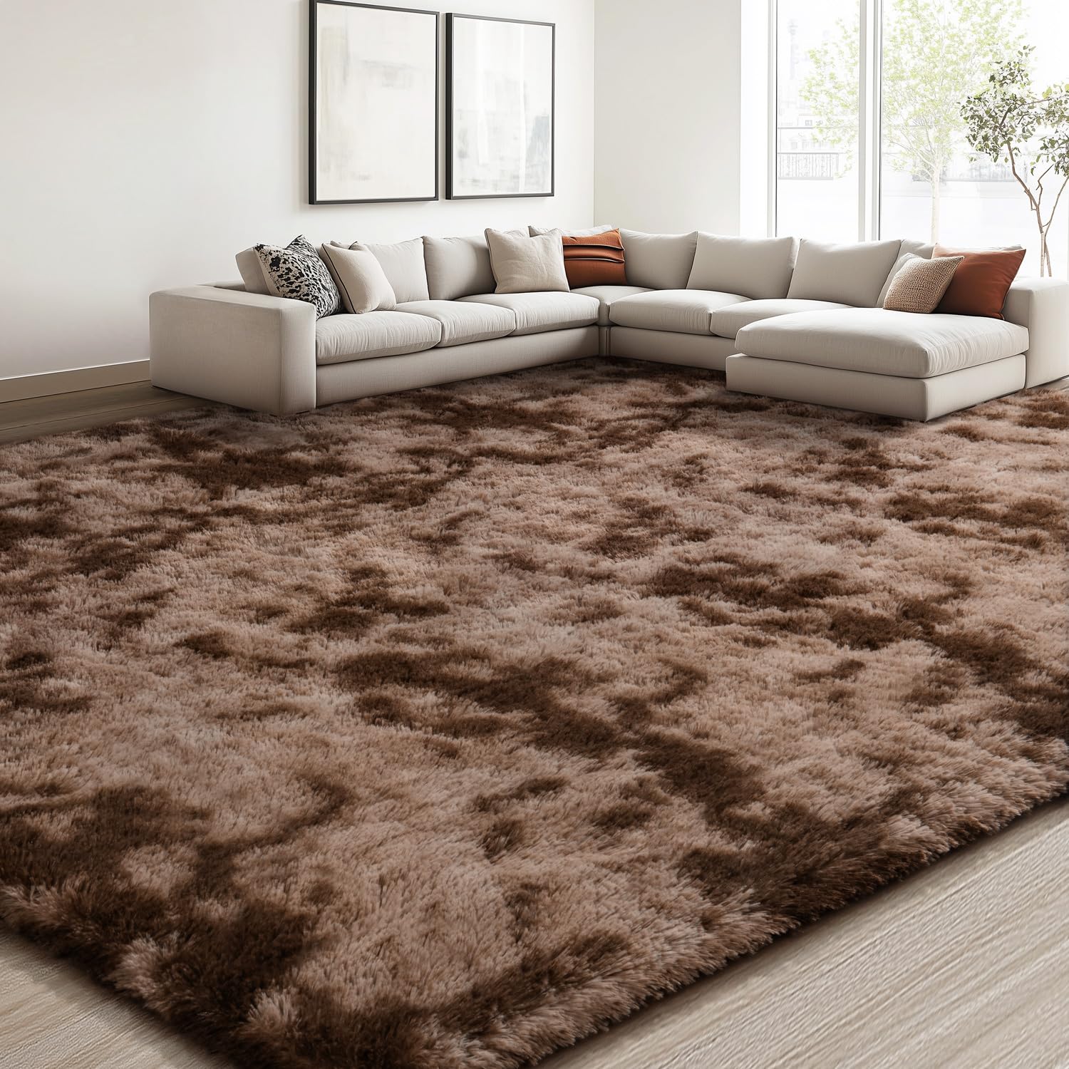 EVOIONOS Area Rug for Living Room Bedroom, Washable 6x9 Fluffy Shag Large Rug, Soft Plush Non Slip Carpet for Indoor Floor Bedside Nursery Kids Girls