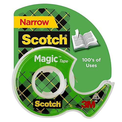Scotch Cinta mágica 1 rollo ideal para envolver regalos numerosas aplicaciones invisible diseñada para reparar 12 x 800 pulgadas dispensada 119