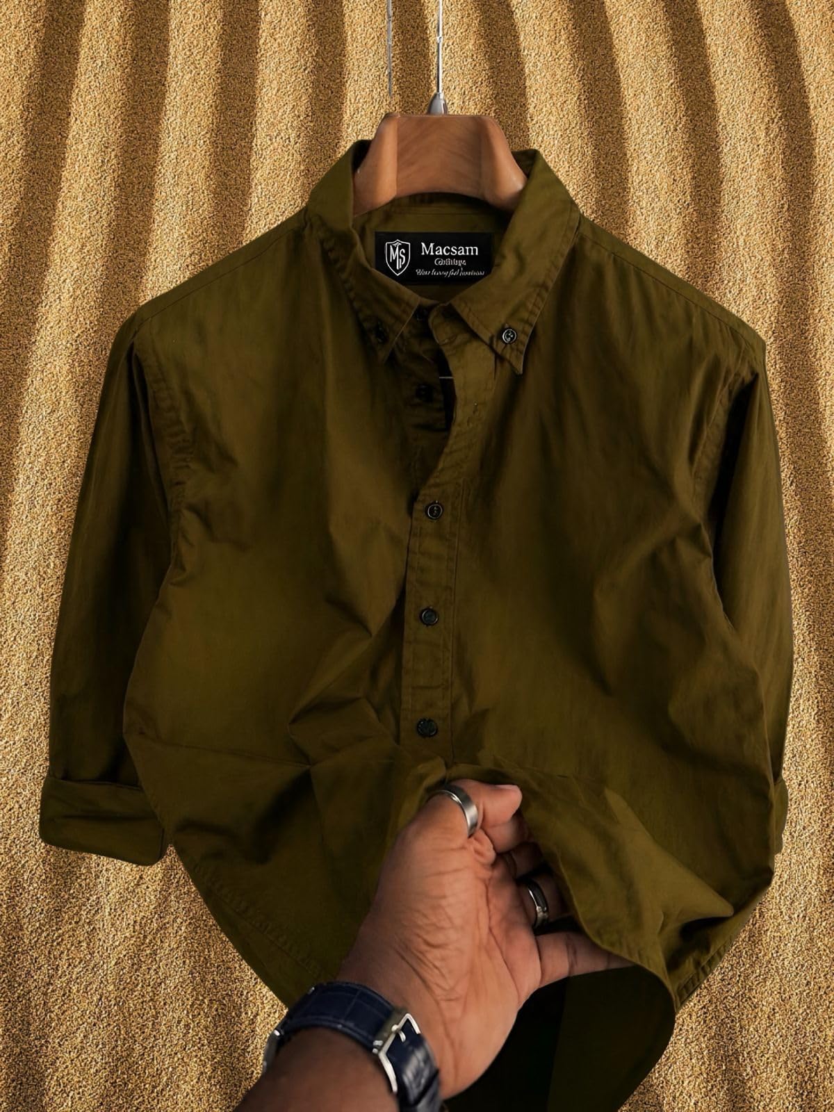 Men’s Casual Cotton Blend Shirt | Regular Fit | Full Sleeve | Solid Design-picture-38