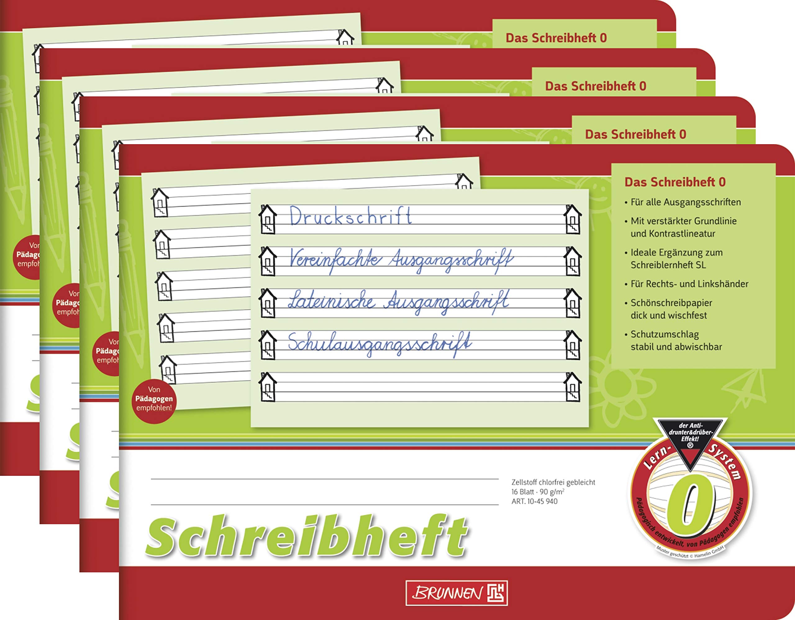 Brunnen Learning to Write Exercise Book (Pack of 4) Lin. 0