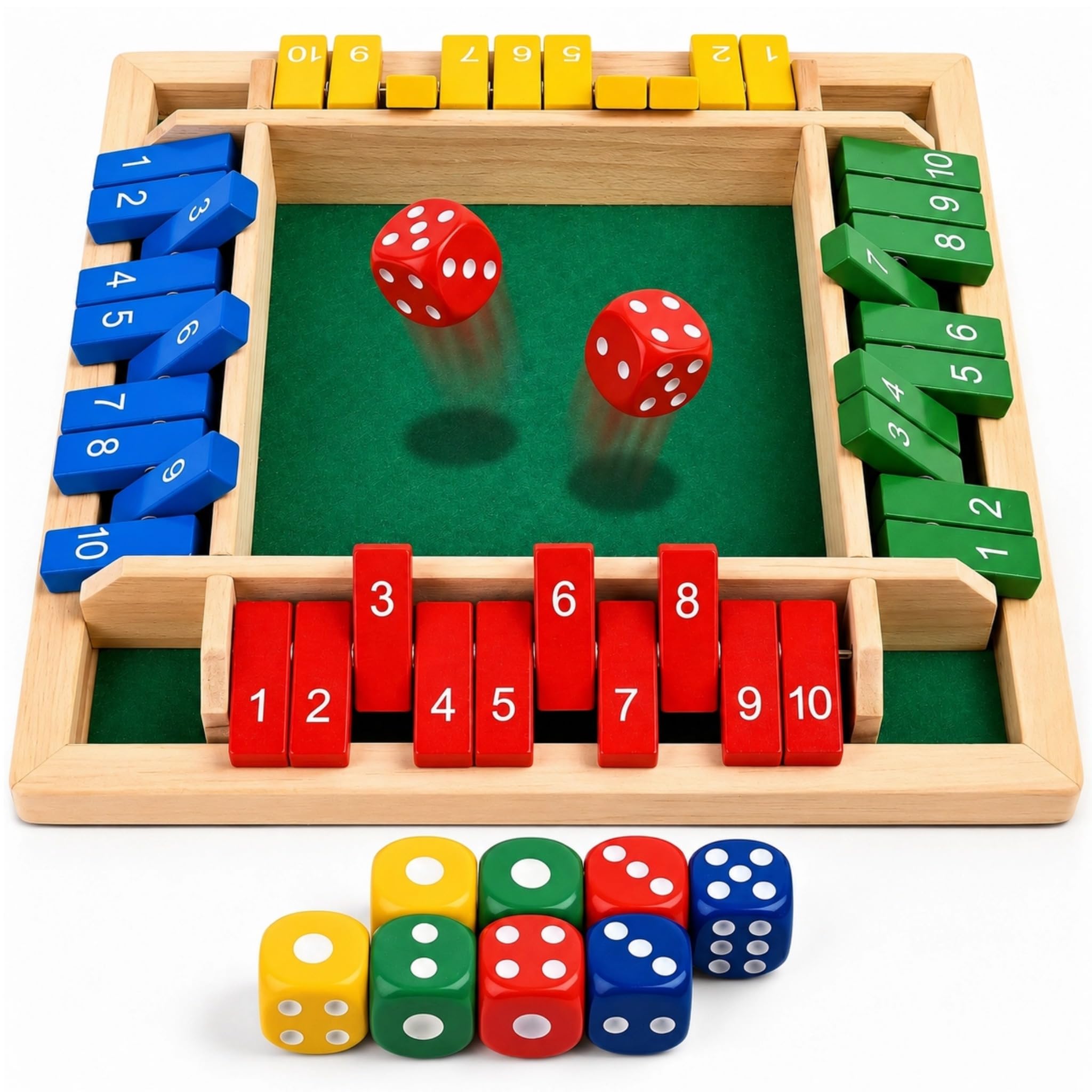 Shut the Box Wooden Dice Game, Maths Learning Board Game for Kids Age 3+