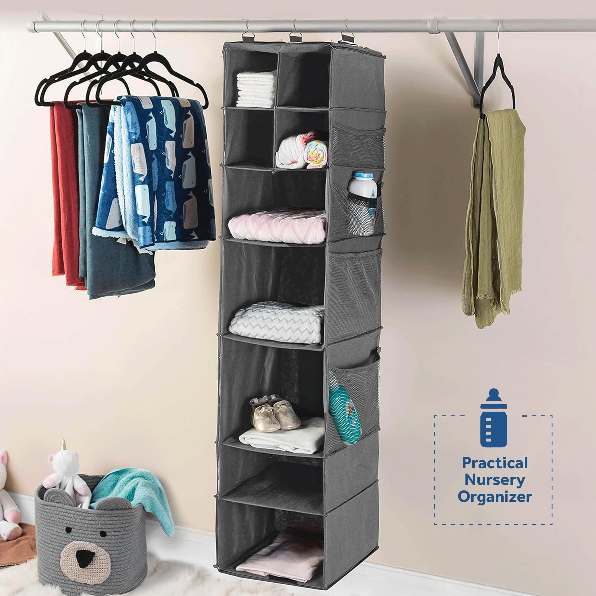 Snapklik.com : Hanging Closet Organizer, 9-Shelf - Hanging Storage