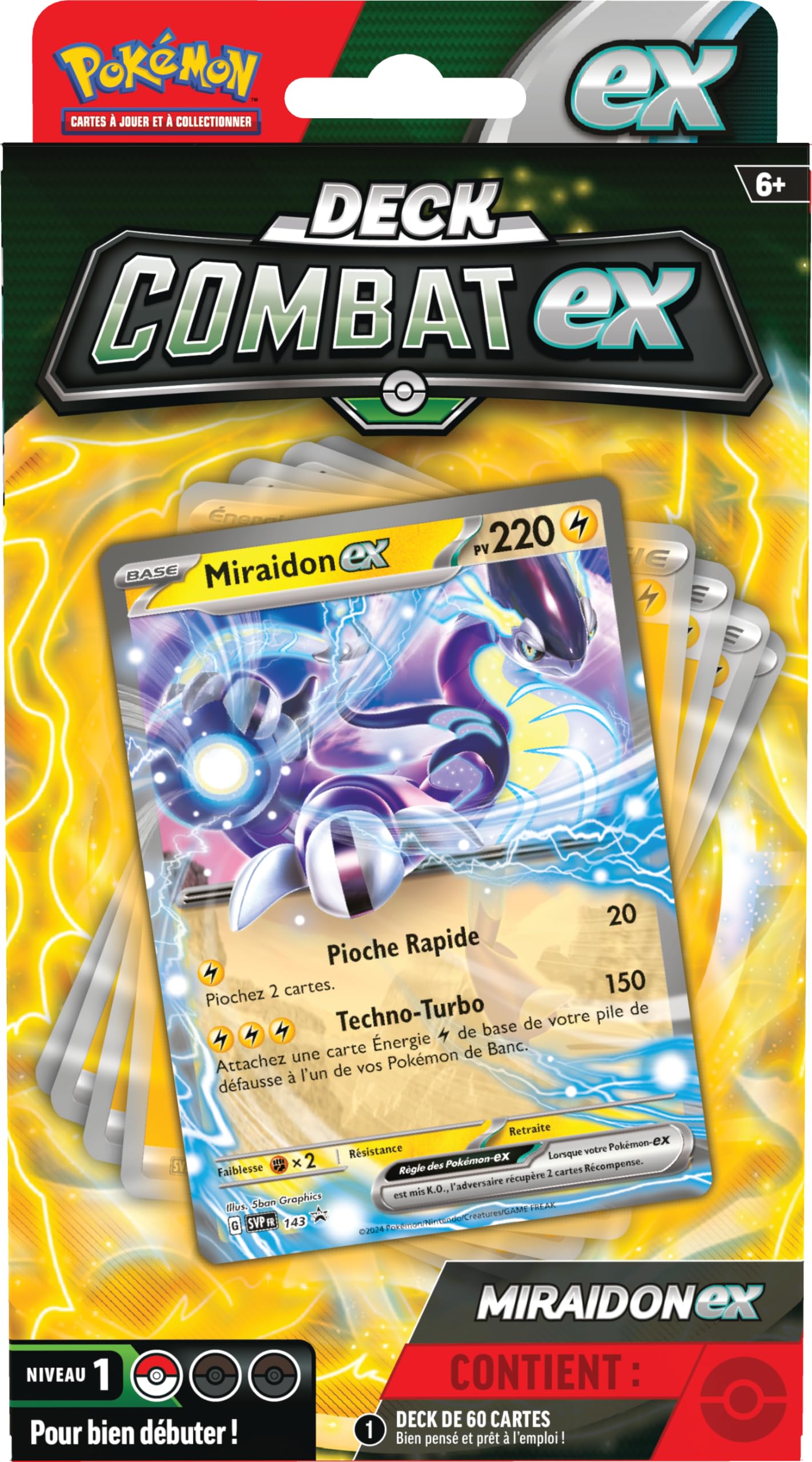 Pokémon: Deck Combat Miraidon-ex du JCC Pokémon (Deck de 60 Cartes prêt à l’Emploi)