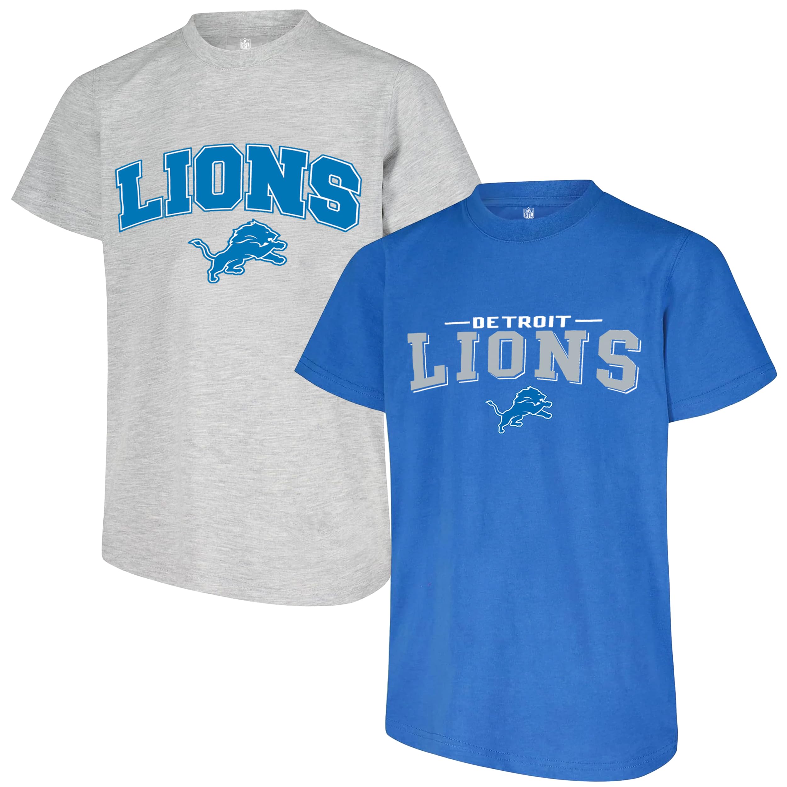 NFL Officially Licensed Kids Youth Boys 4-18 Primary Logo Team Color Wordmark Kickoff 2 Pack T-Shirt Combo Set