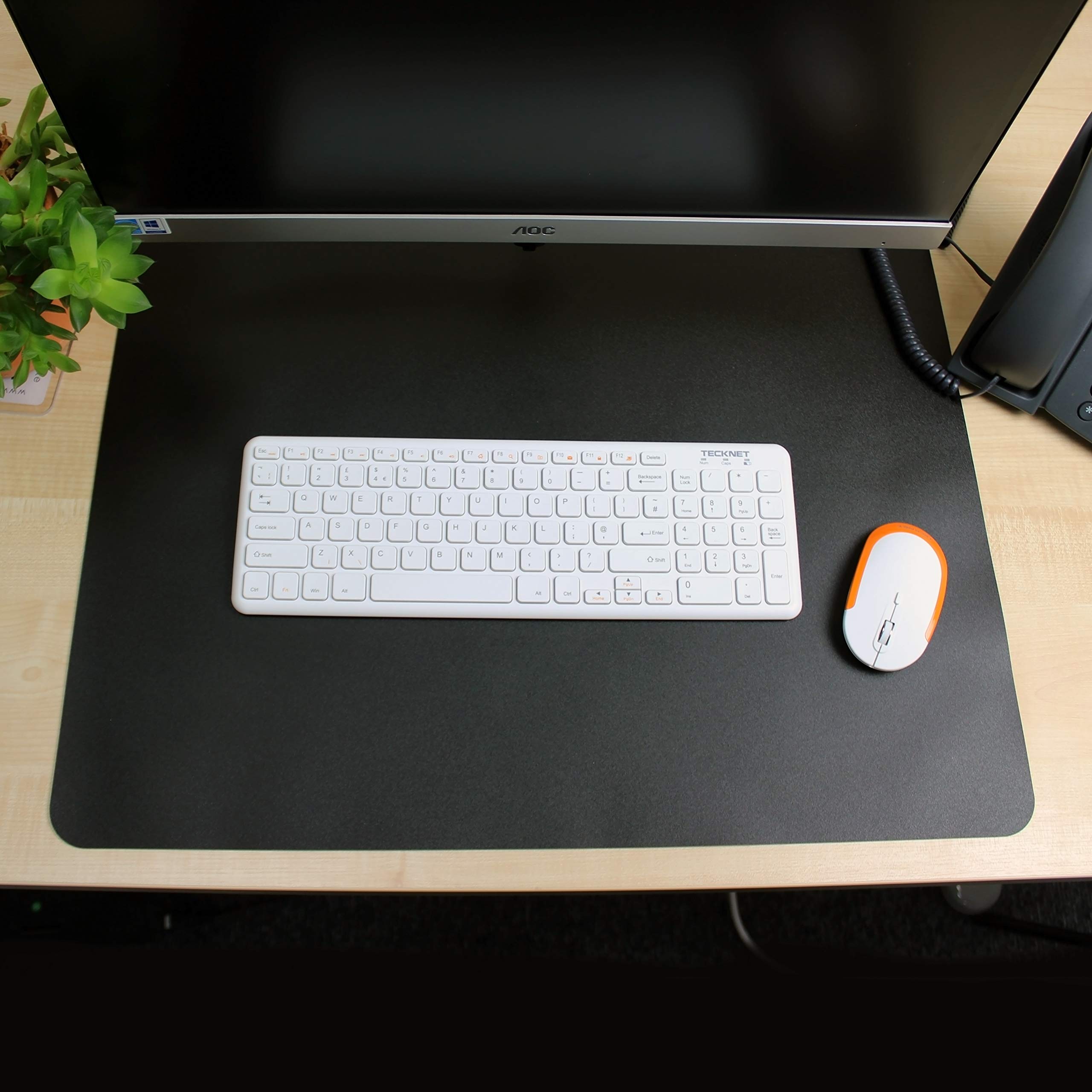Desktex® Sous-main rectangulaire en vinyle noir – 48,3 x 61 cm