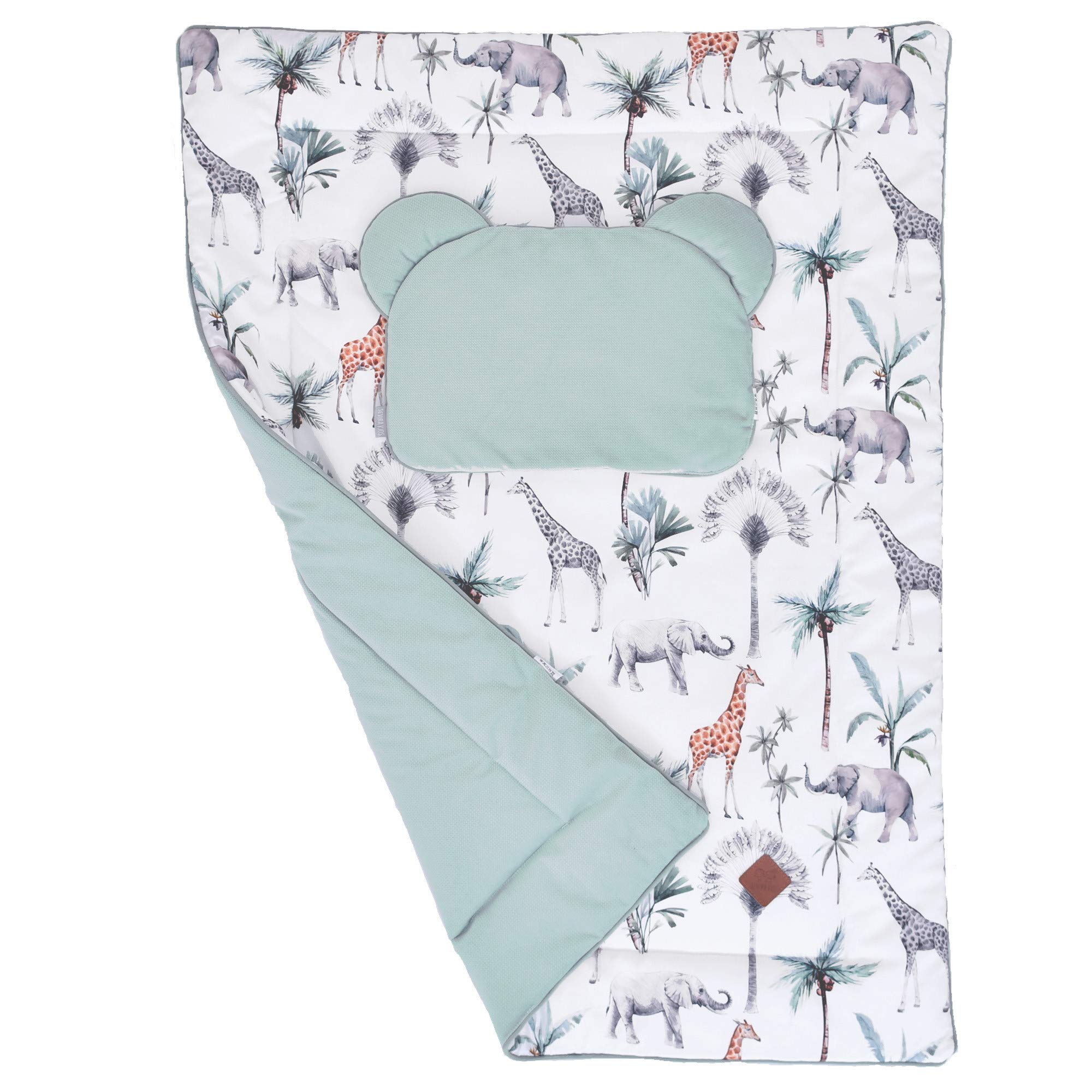 Sevira Kids | Couverture Plaid réversible, Safari - 70 x 100 cm - Made in France