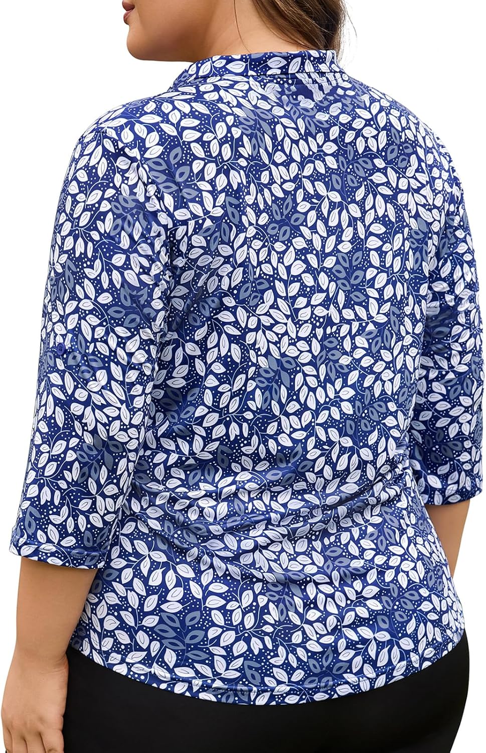 Plus Size Golf Shirts for Women 3/4 Sleeve Tops Loose Fit Quick Dry UPF 50+ Quarter Zip Pullover XL-5XL - Image 4