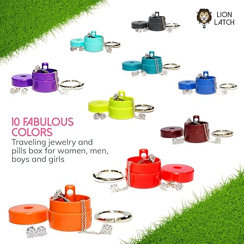 Miniatura 4 de LION LATCH Como se ve en Shark Tank, almacenamiento de joyas de viaje, contenedor de llavero para pastillero, estuche para joyería, paquete de 3