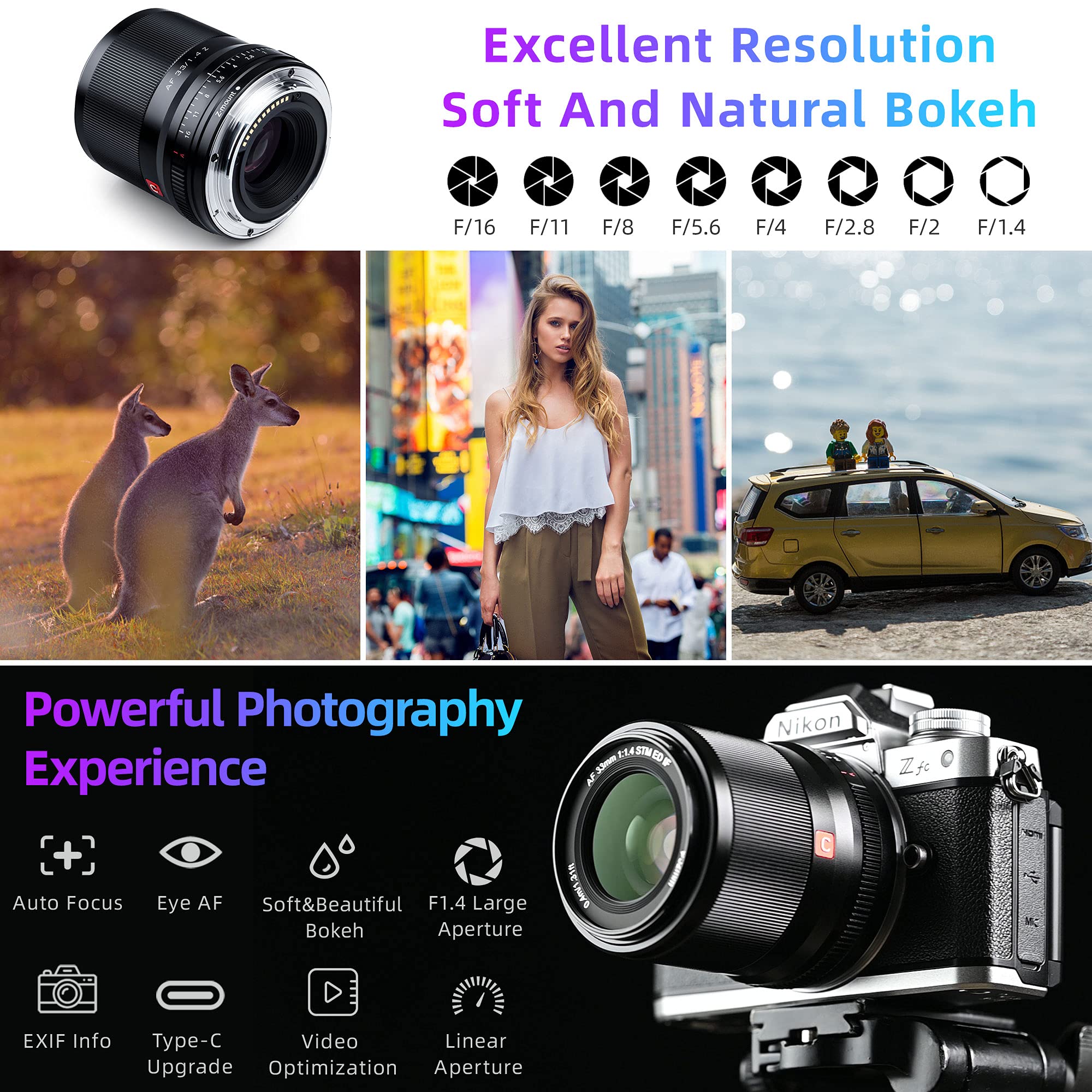 Amazon | VILTROX AF 33mm f/1.4 F1.4 Zレンズ Nikon Zマウント用 APS