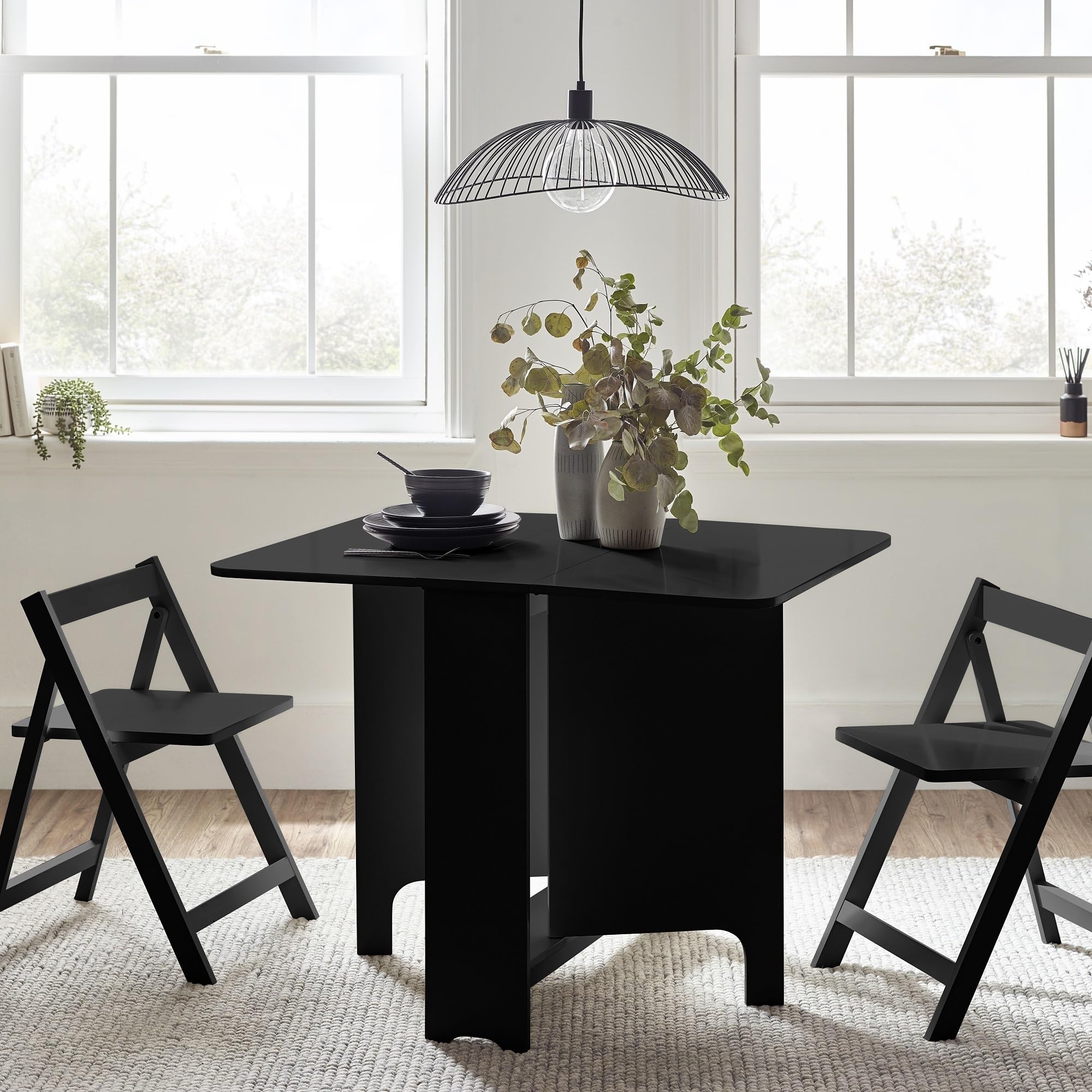So'home Gideon Gateleg Dining Table And Chairs Set (Seats 2) Unisex Black