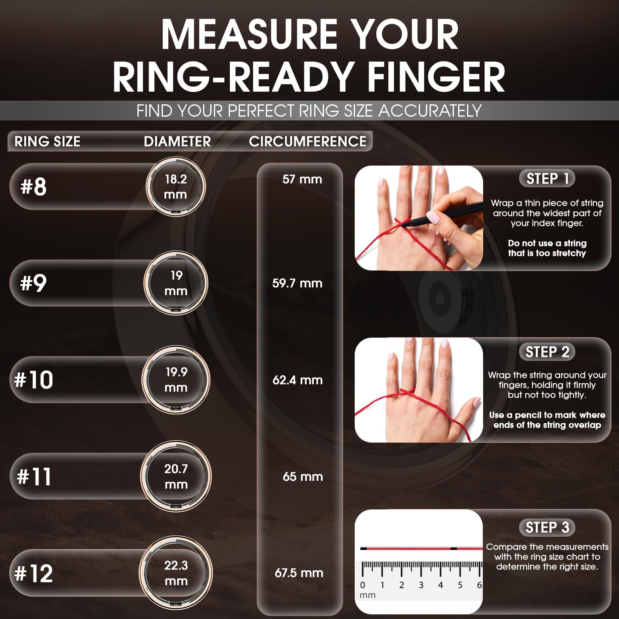 N&G Anillo inteligente para hombres y mujeres, anillo de seguimiento de fitness y salud con pantalla LED, frecuencia cardíaca, contador de pasos y monitor de sueño, modos multideporte, resistente al