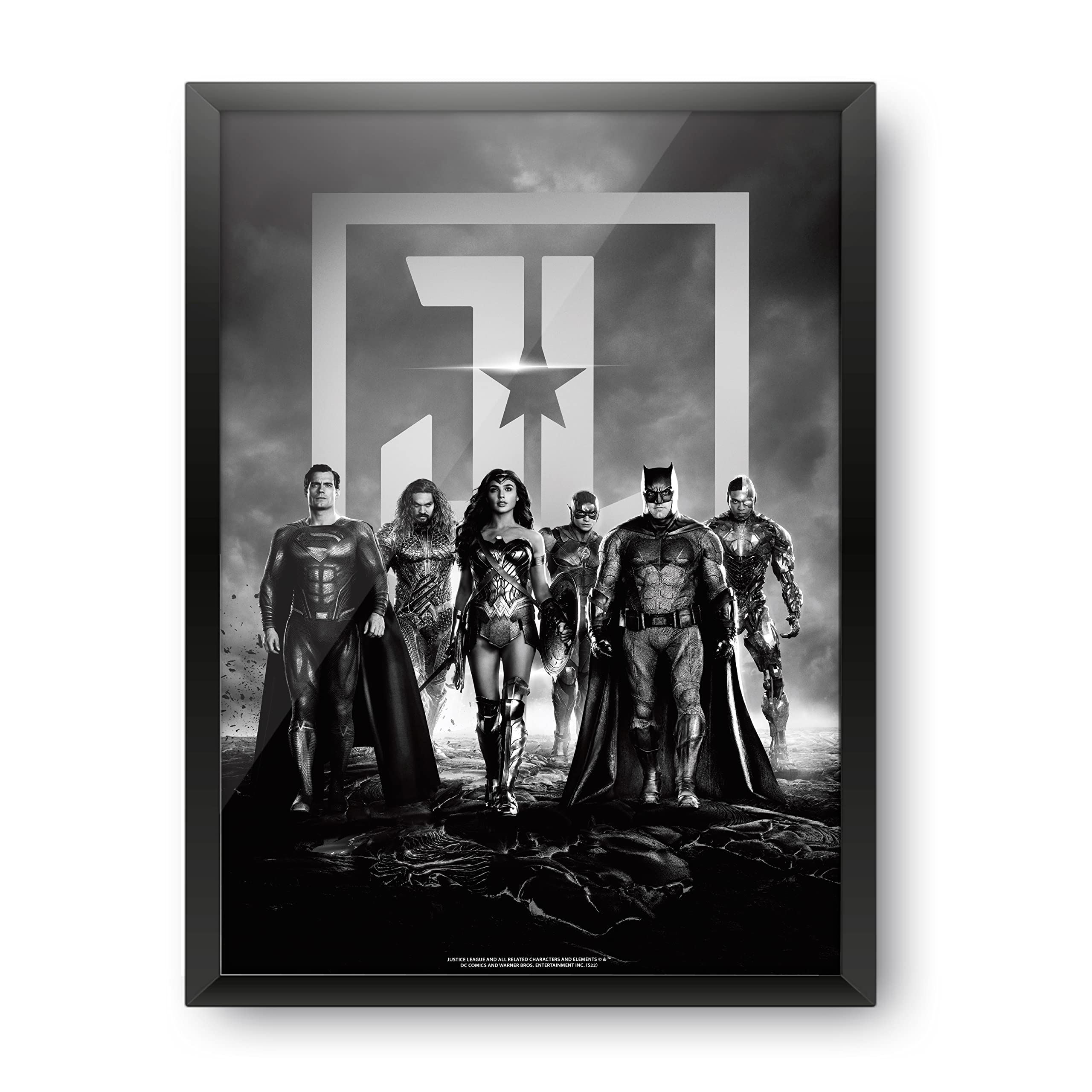 MCSID RAZZ - Justice League Snyder's Cut - Altogether Key Art Design A4 Size Wall Poster (With Frame) - Officially Licensed By Warner Bros, USA