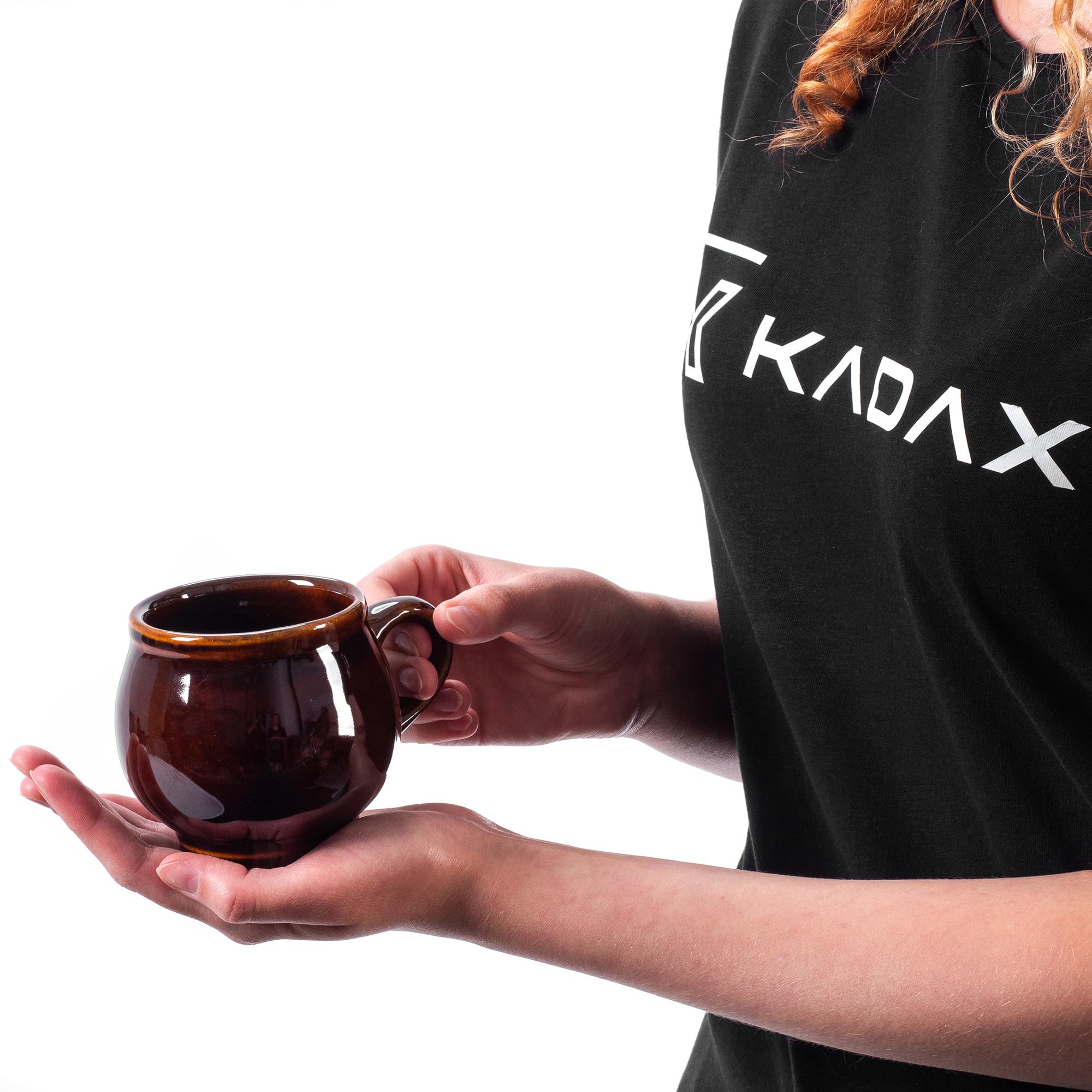 KADAX Juego de 4 vasos de barro, 300 ml, tazas de cerámica con asa para vino caliente, hidromiel y té, taza de cerámica hecha a mano, taza de Navidad, taza de vino caliente de arcilla
