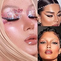 Vista 7 de NOOEPC Joyas para el cabello, gemas autoadhesivas transparentes para el cabello, accesorios para el cabello de graduación, calcomanías