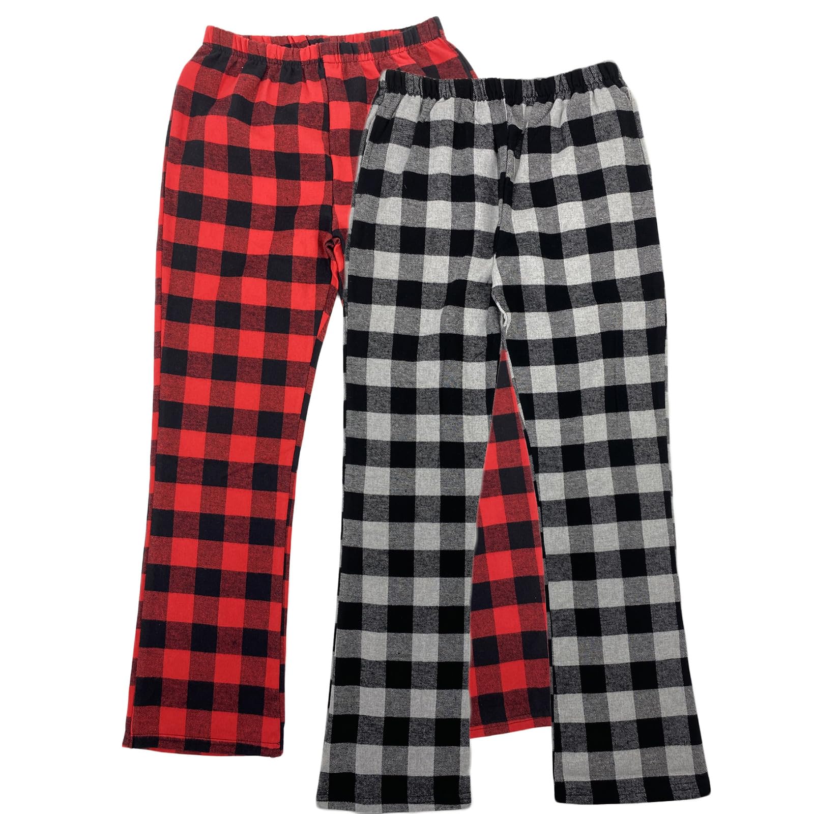LANBAOSI 2Pack Girls Kids Flannel Pyjama Pants Boys Elastic Waist Loungewear Sleepwear Bot...