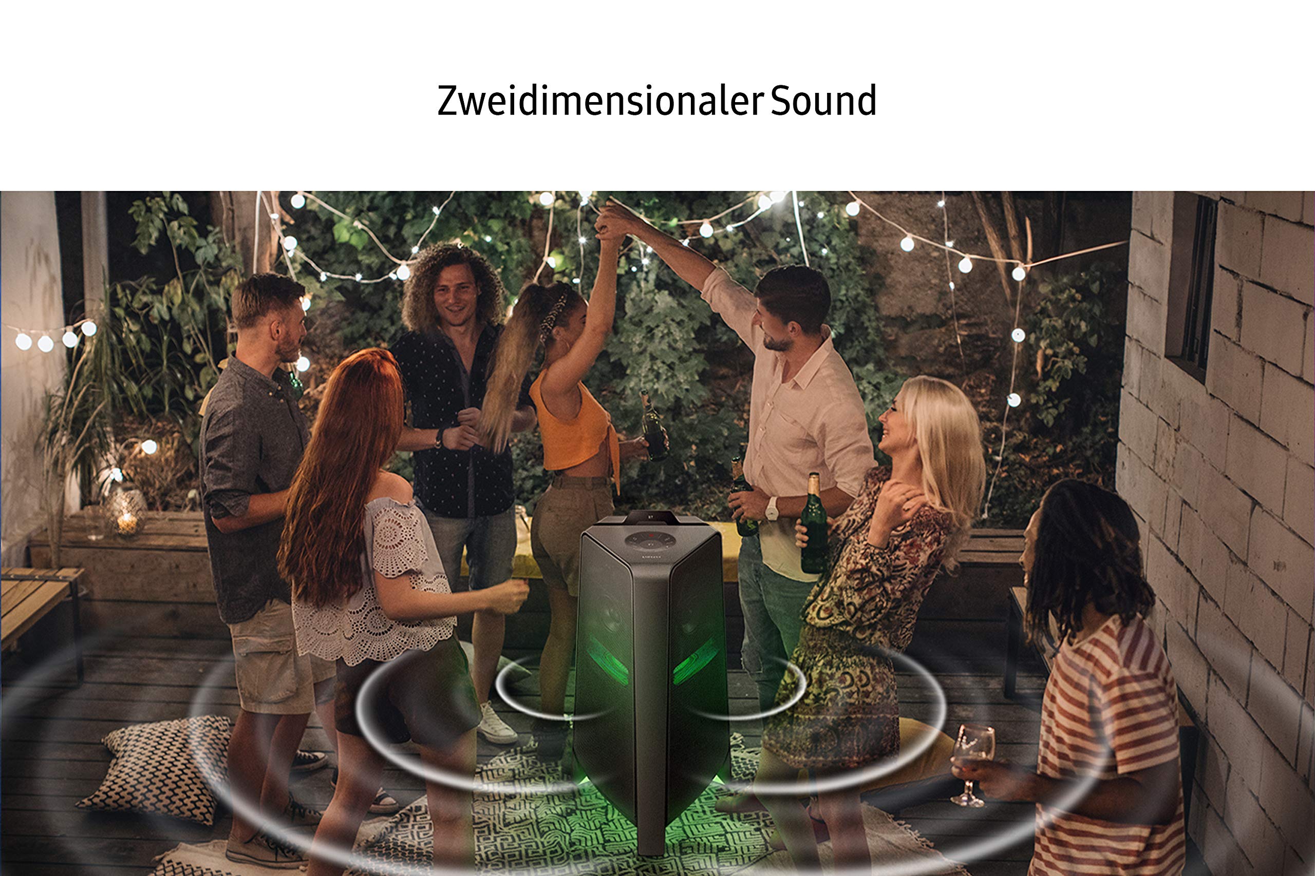 Samsung Sound Tower, altoparlante MX-T70, Bluetooth, sistema a 2.1 canali, Bass Booster, modalità karaoke