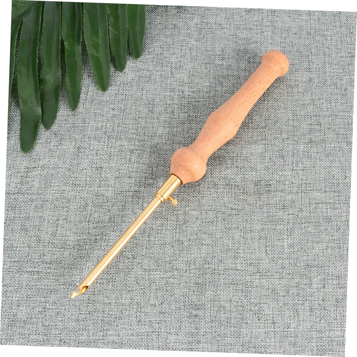 OSALADI Thickened Embroidery Needles Wooden Handle Threader Tool for Crafts Smooth Grip for Sewing Enthusiasts