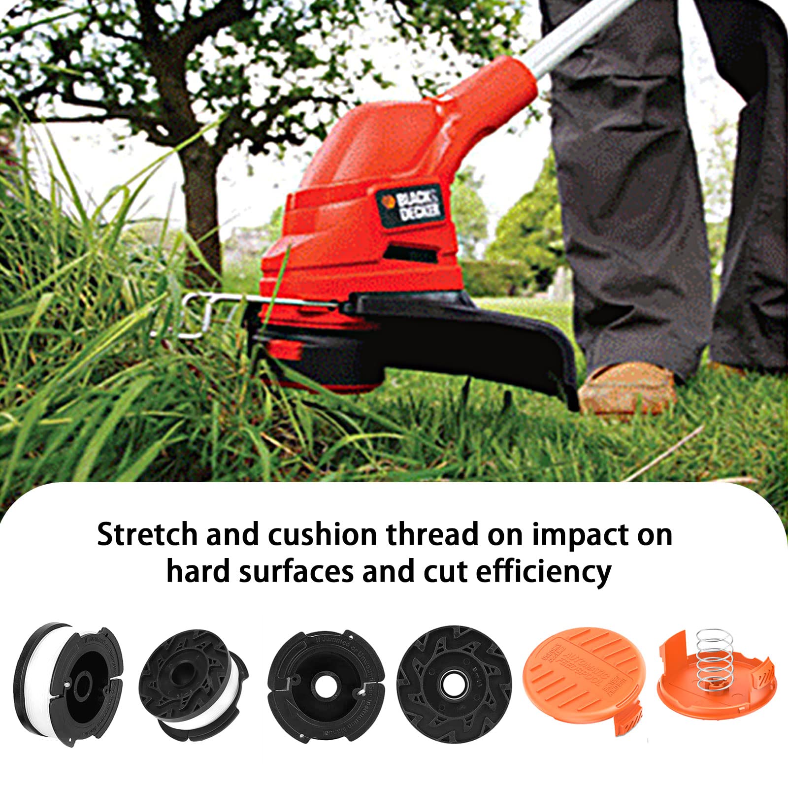 Vllilch Rasentrimmer Fadenspulen 4-tlg. - Kompatibel Mit Black & Decker