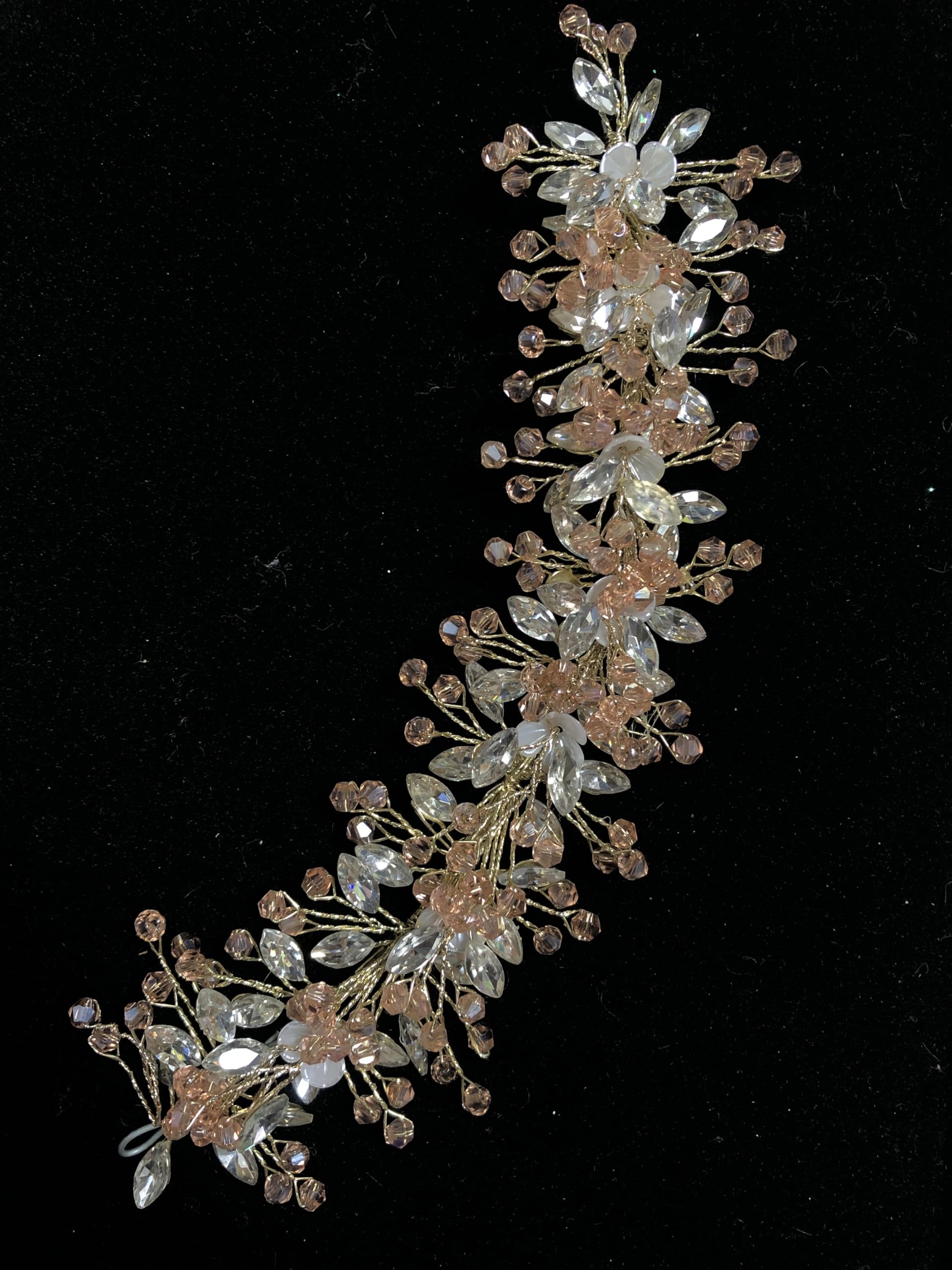 Samyak Wedding Hair Pins | Crystal & Pearl Beaded Hair Vine For Bridal Bridesmaid Tiara Hair Accessories (Rose Gold)-image-12