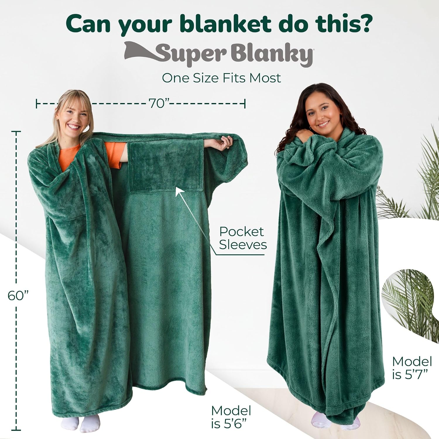 Super Blanky Wearable Blankets for Women & Men, Dorm Room Essentials, Gift for Her, Gifts for Women, Wife Birthday Gift Ideas image 2