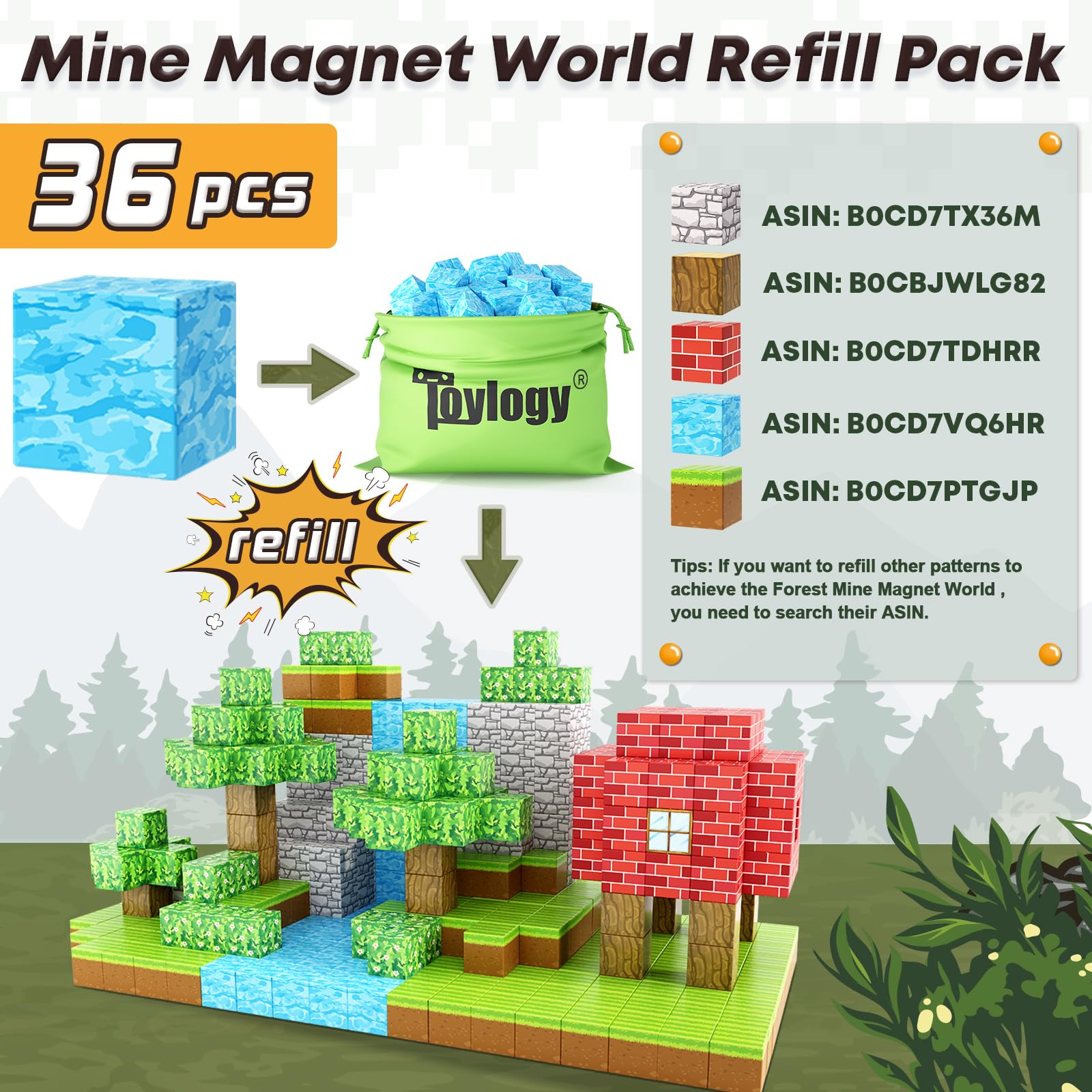 Magnetic Blocks-Build Mine Magnet World Set, Gift For Girls Boys Toys Age 4-6 5-7 8-13 STEM - View #8
