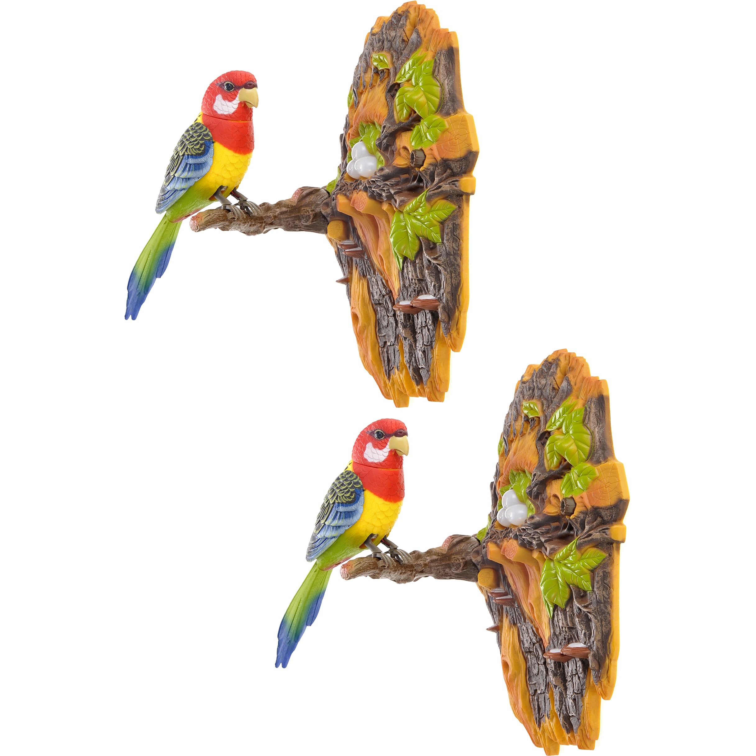 PowerTRC 2 Sets of Adorable Chirping & Dancing Bird with Motion Sensor | Wall Decoration | Pet Bird | Novelty Gift
