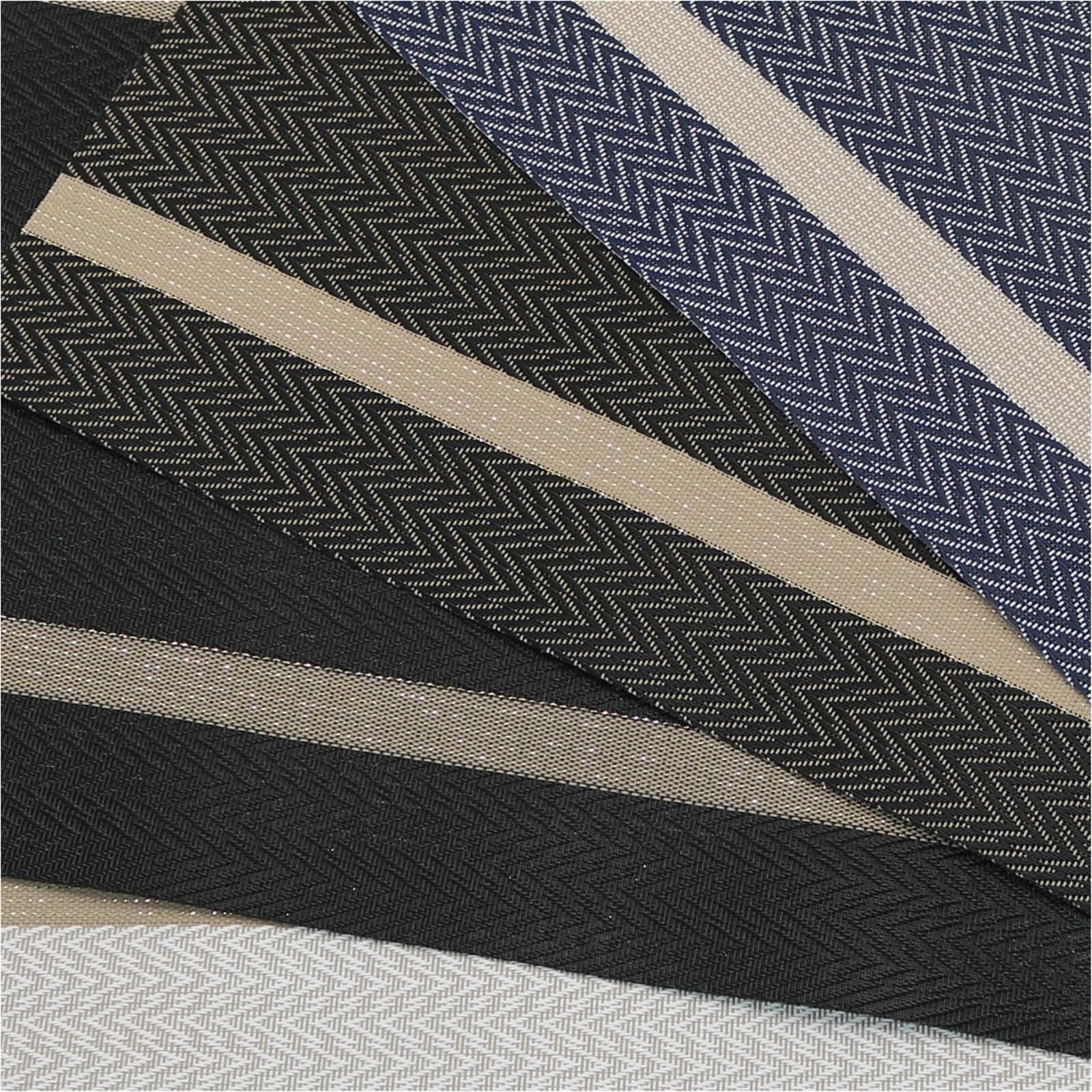 10 PCS Manteles Individuales Geométrico, 45 x 30 CM Mantel Individuales PVC Azul Oscuro, Rectángulo con Rayas