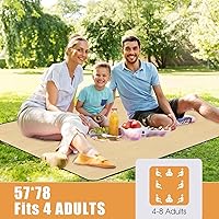 Vista 2 de Mantas de picnic al aire libre impermeables extra grandes – Alfombra de playa libre de arena plegable con correa de transporte Manta portátil