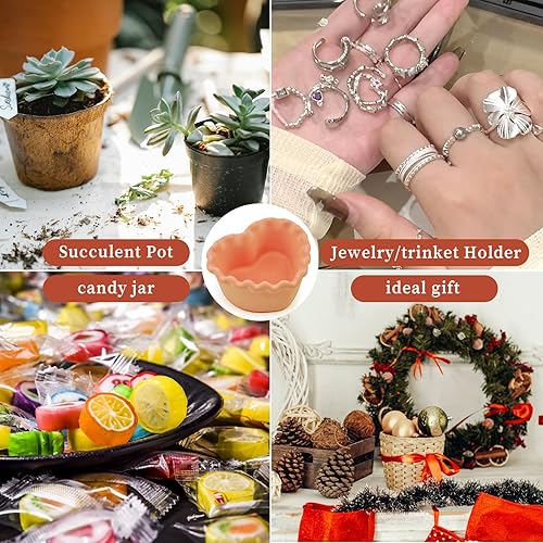 Miniatura 6 de Wehous 2 moldes de resina de silicona para tazas, moldes de resina en forma de corazón, molde de almacenamiento para contenedores de joyería para