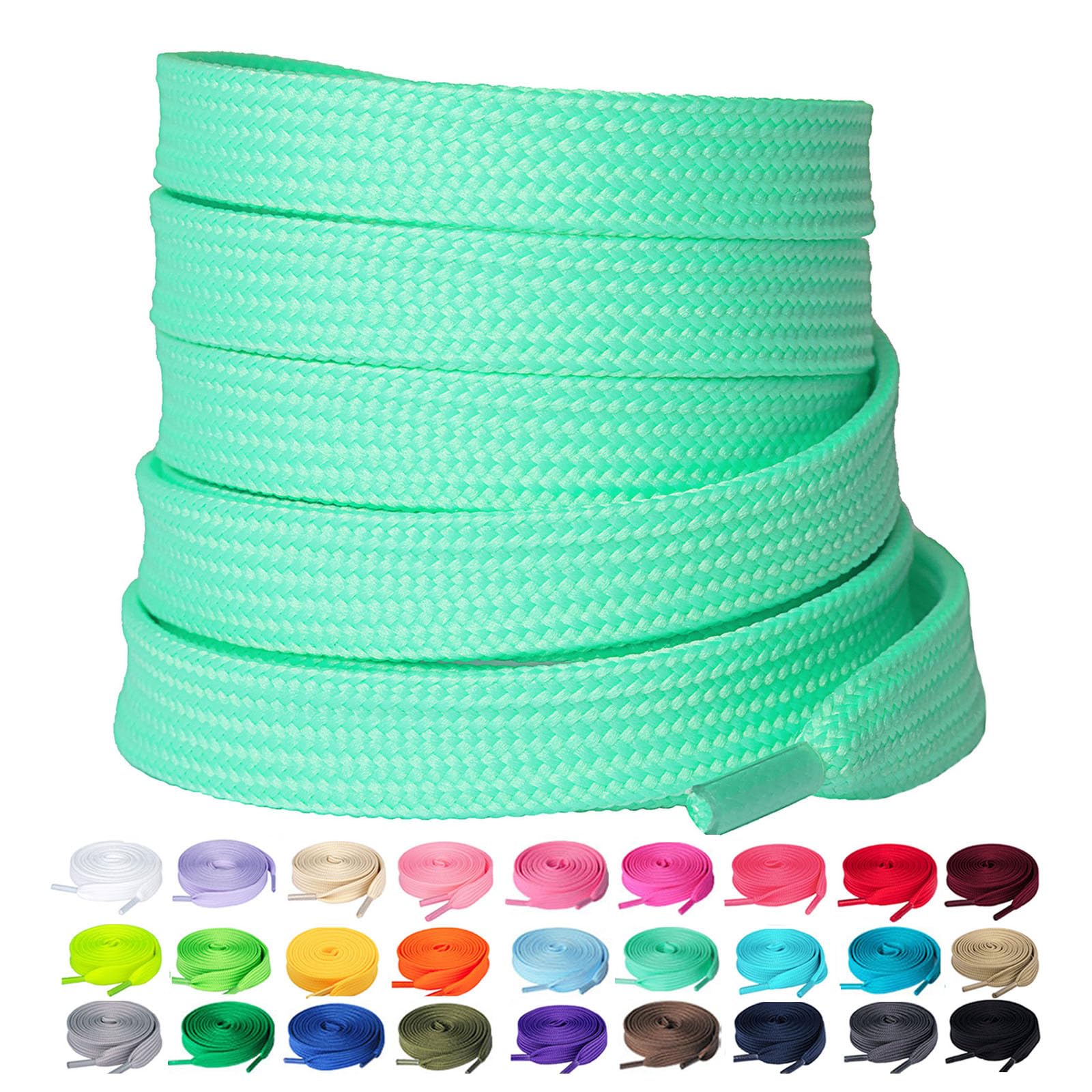 Olukssck 2/5" Flat Shoe Laces for Sneakers 29 Colors Shoelaces in 28" - 72"