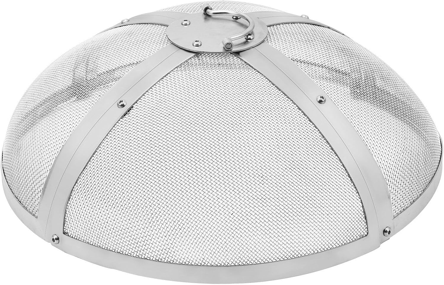 36" Diameter Fire Pit Spark Screen Lid, Heavy Duty Stainless Steel Mesh Cover with Dual Handles for Outdoor Patio, Backyard and Camping Fire Pits