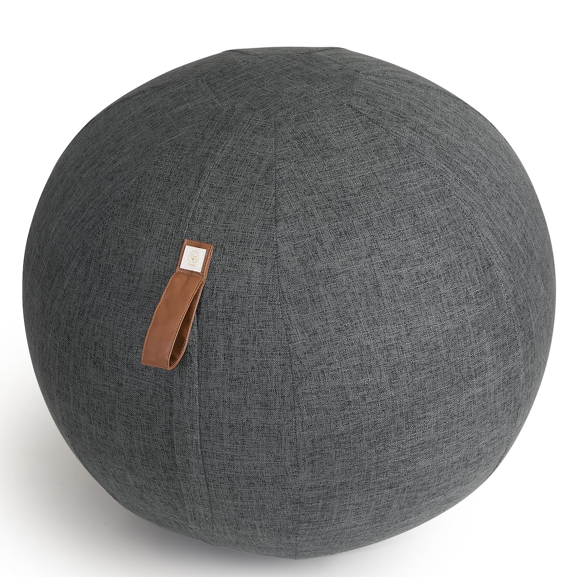Ballon de siège Treasy 60-65 cm avec housse, ballon d'exercice ergonomique, fitness avec poignée