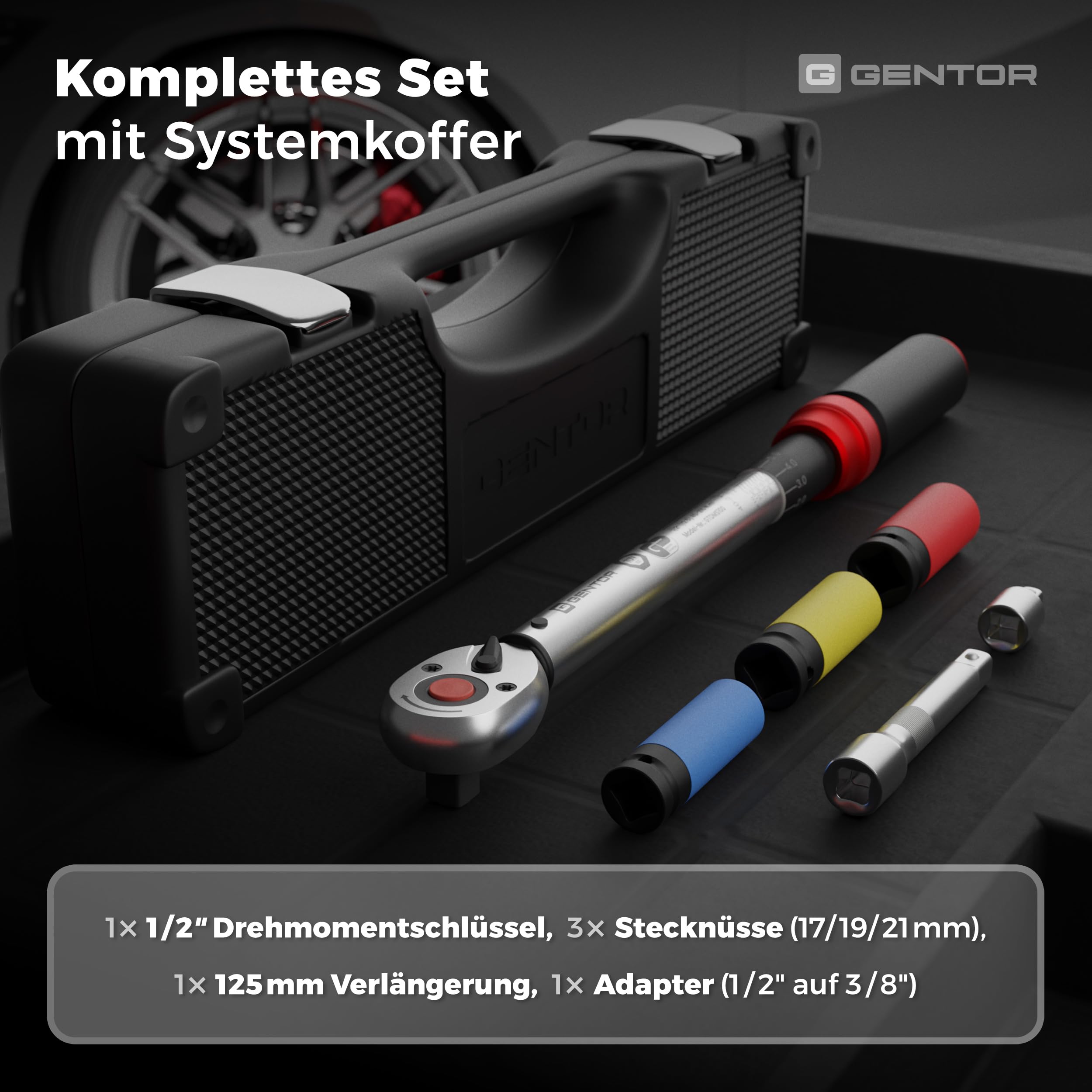 Drehmomentschlüssel 1/2 Zoll 40-210 Nm Auto Reifenwechsel Ratsche TUV & GS