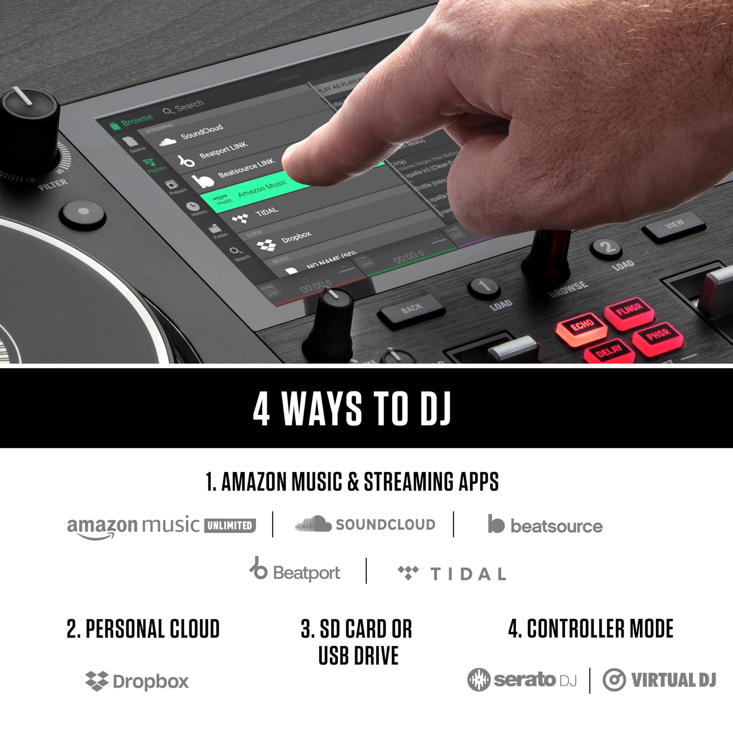 Amazon.com: Numark Mixstream Pro+ Standalone DJ Controller, Amazon 