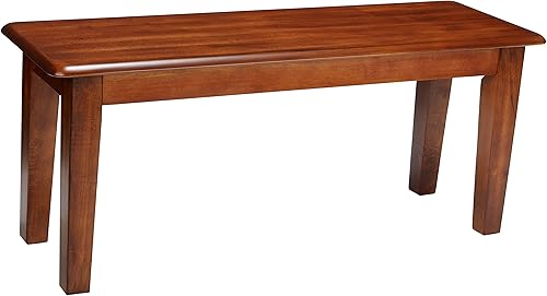 Ashley Furniture Signature Designbanco de comedor rectangular estilo vintage casual color café con acabado rústico