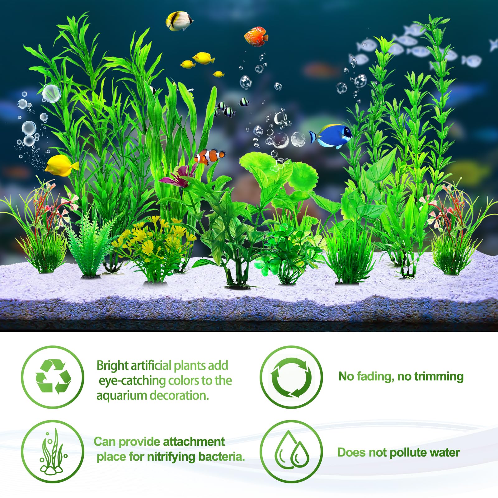 Aquarium Plants - 12 Green Decorations for Fish Tanks -6