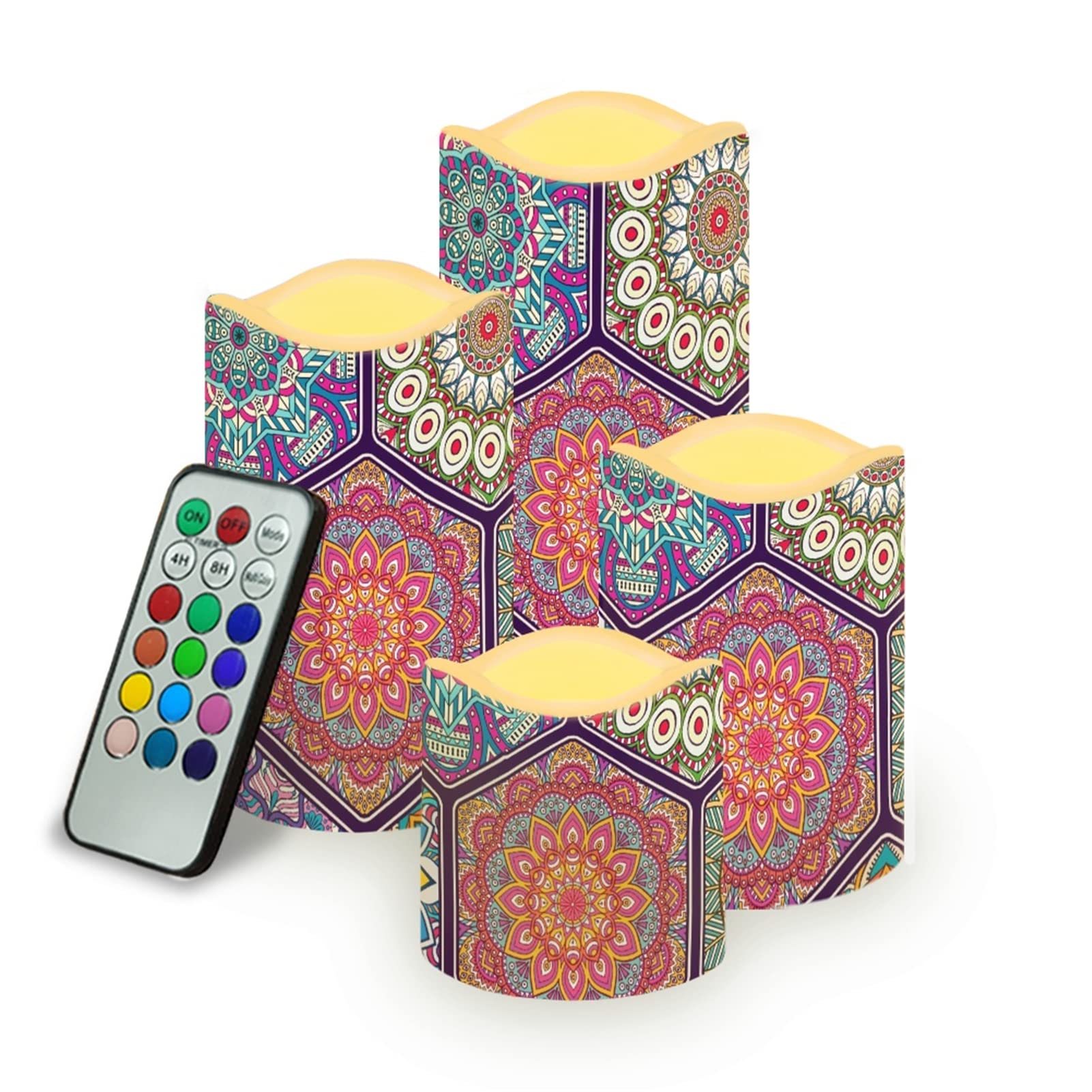 Fiori etnici LED Candele tremolanti Elettriche per Camera Da Letto Casa Partito di Nozze Atmosfera Batteria Tea Lights Senza fiamma