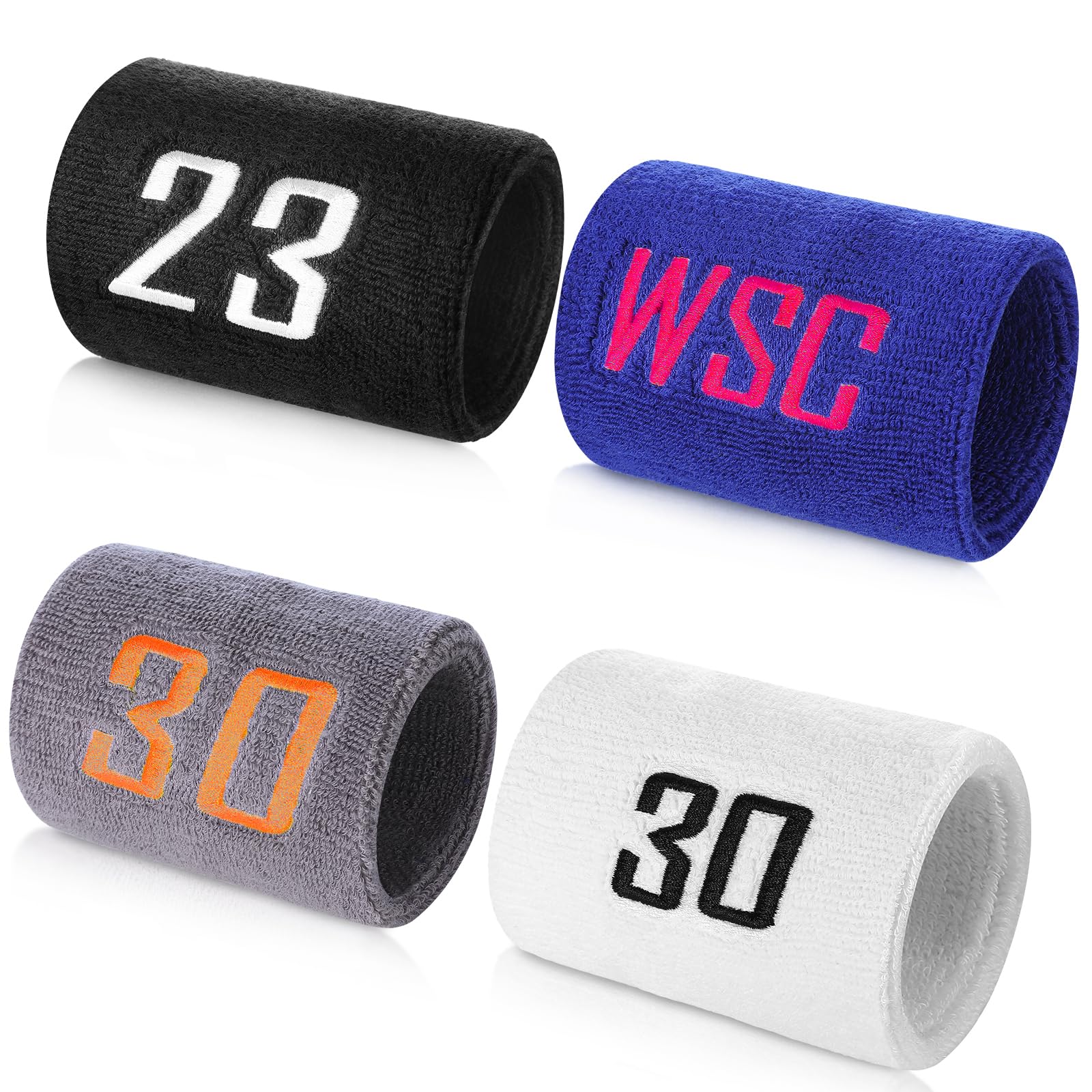 Personalized Sport Wrist Bands,Embroidered Baseball handband, Soft & Stretchy Sports Wristbands for Men & Women – 4 Multiple Colors Wristbands Option