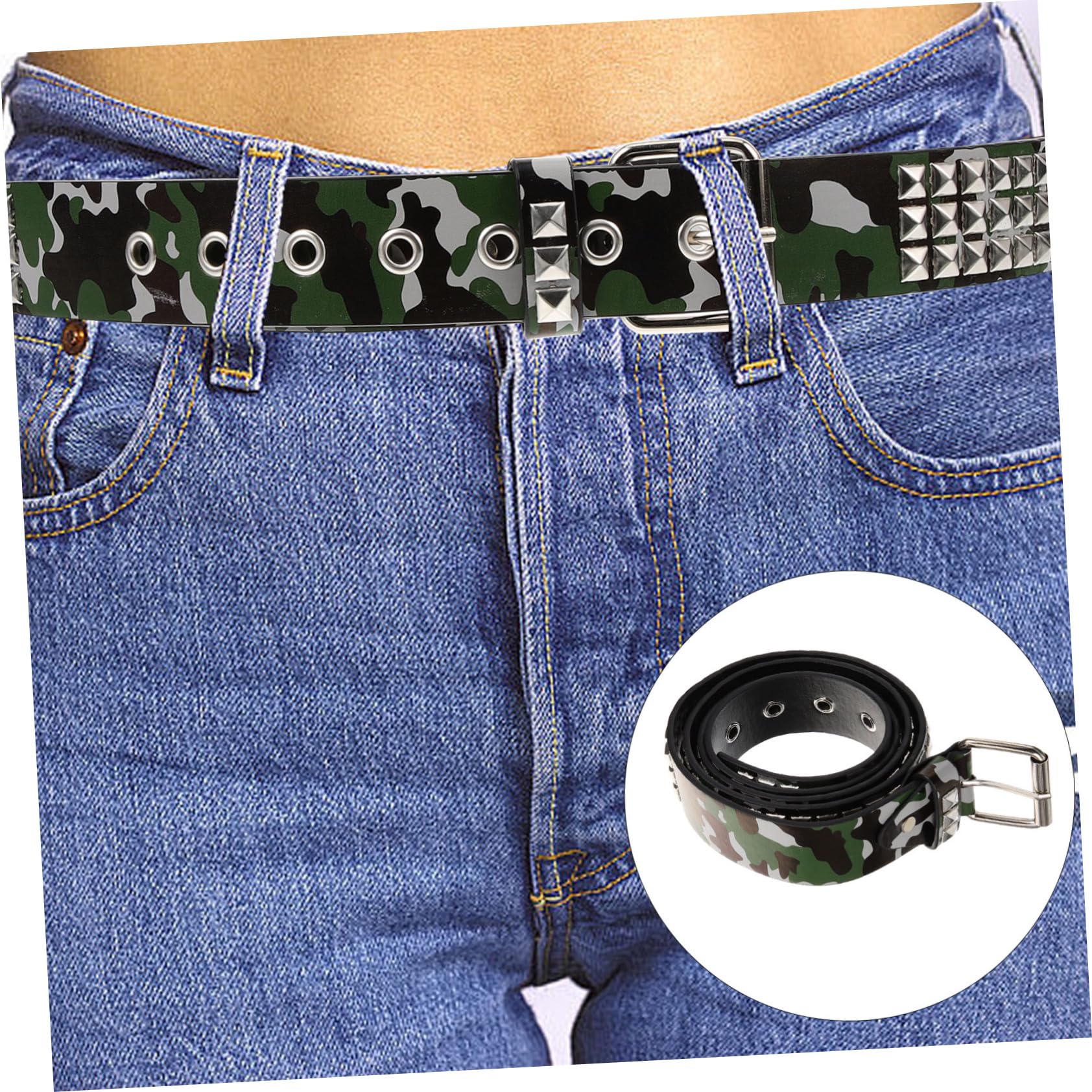 BESPORTBLE 5 Piezas Cinturón De Caballero Elástico Para Los Hombres Tela Cinturón Vaquero Cinturones Para Hombres Tejido Camuflaje Cintura Imitación De Cuero Camouflage