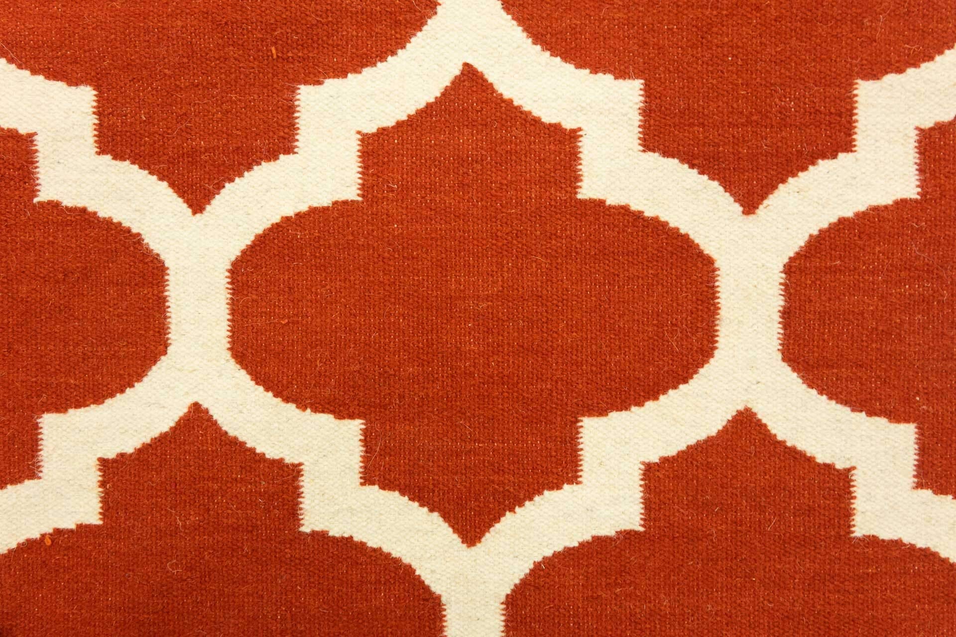 Kelim Tapis Moderne tissé à la Main Rouge Rouille 120 x 180 cm