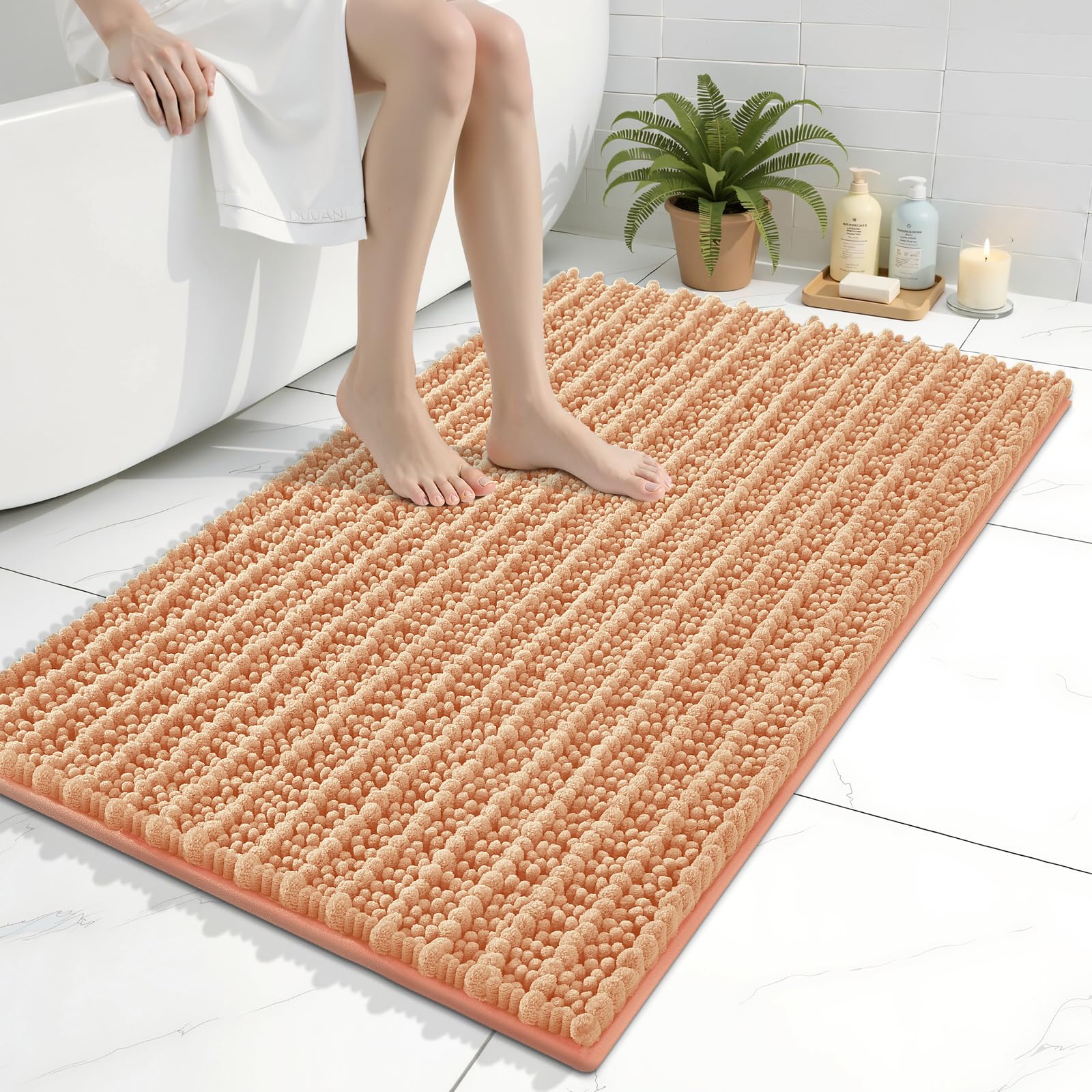 Arotive Bathroom Rugs Mat 36x24, Soft Absorbent Chenille Shaggy Bath Mat