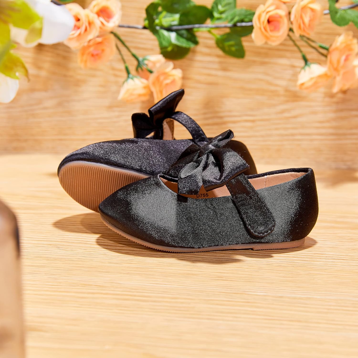 Otter MOMO Toddler/Little Girls Mary Jane Ballerina Flats Size 13 Shoes Slip-on School Party Dress Shoes 4.5 Toddler D755-black