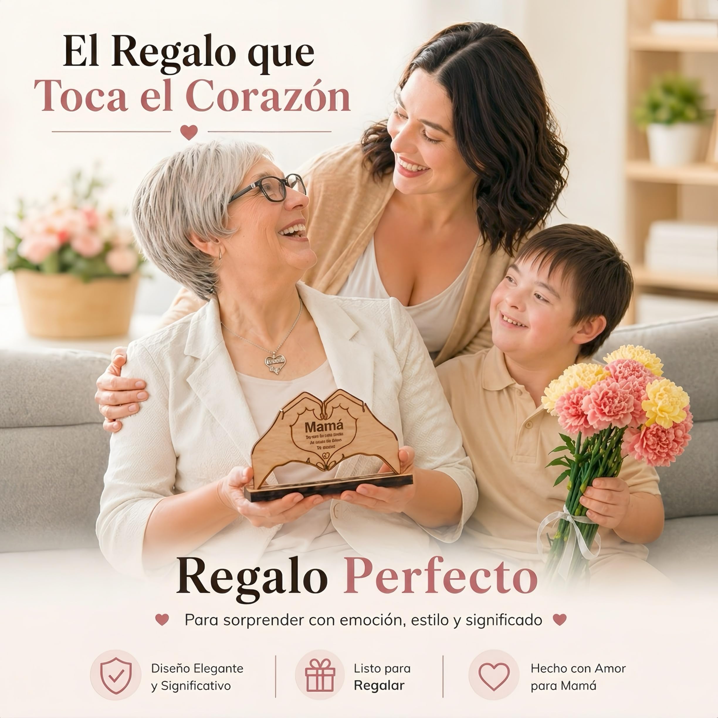 Collar Mujer Mamá con Colgante de Corazón y Mariposa en Acero Inoxidable – Joyería Fina con Circonitas, Diseño Elegante y Significativo – Regalo para el Día de la Madre, San Valentín