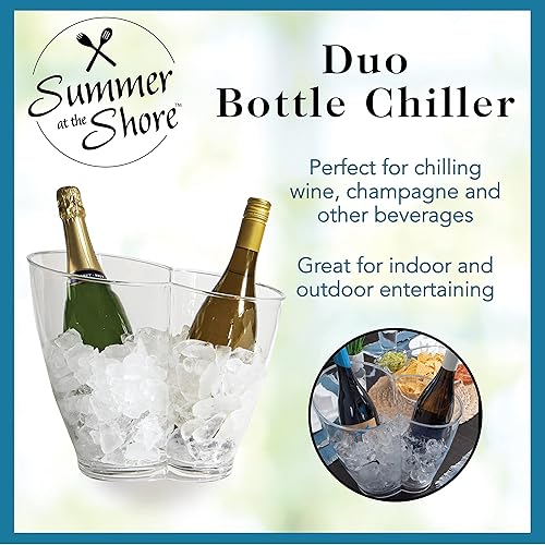 Miniatura 5 de Enfriador de botellas Duo, enfriador de hielo de doble cubo para vino y champán, soporte acrílico resistente para bebidas, ideal para