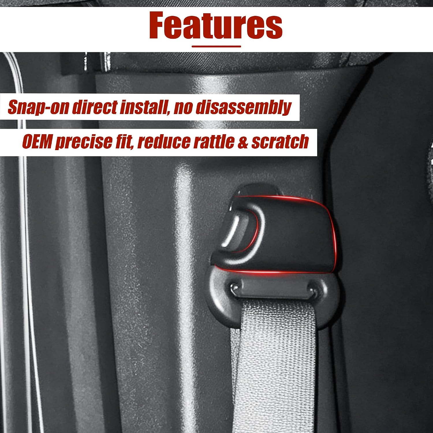 Front Seat Belt Turning Loop Cover For Jeep Wrangler 2011 2012 2013 2014 2015 2016 2017 2018,Replace 5HF07DX9AE