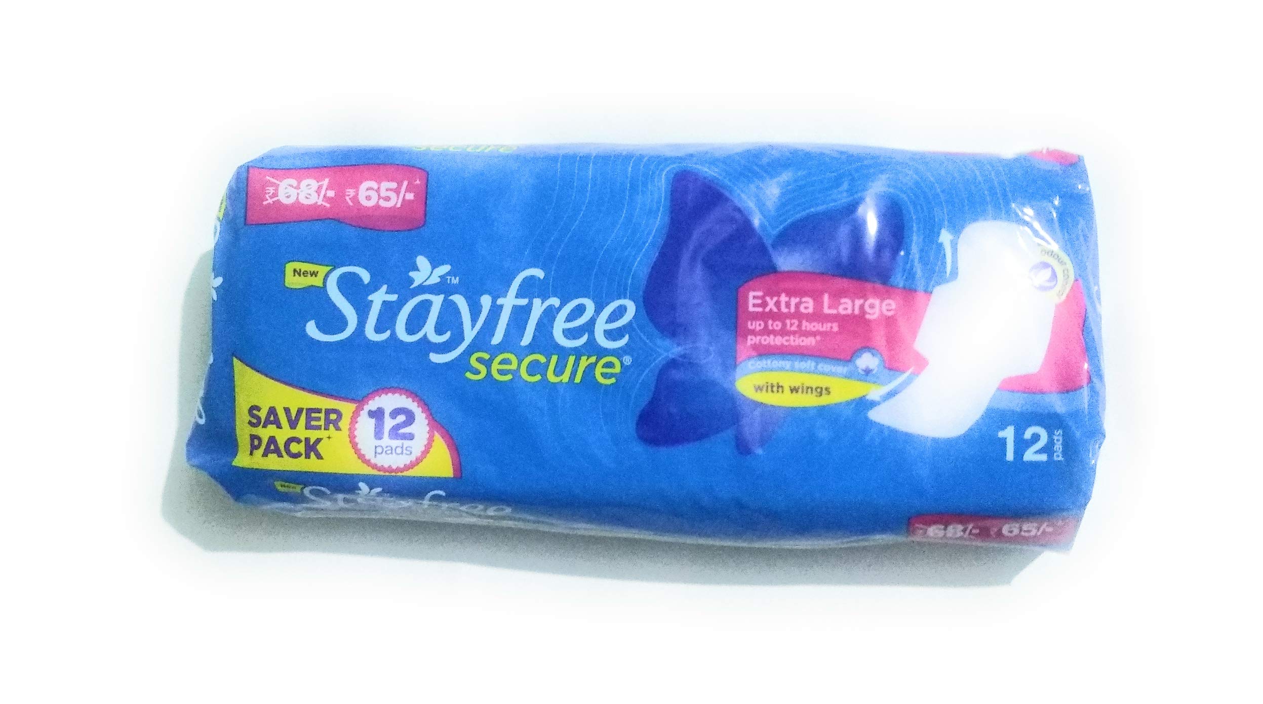 StayfreeStay Secure Extra Large Cottony Soft Cover Sanitary Pads For Women With Wings, 12 Pads '
