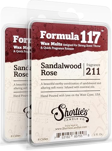 Miniatura 6 de Shortie's Candle Company Pure Sandalwood Wax Melts Multi Pack  Fórmula 117-2 altamente perfumada 3 onzas barras (6 onzas en total)  Hecho con