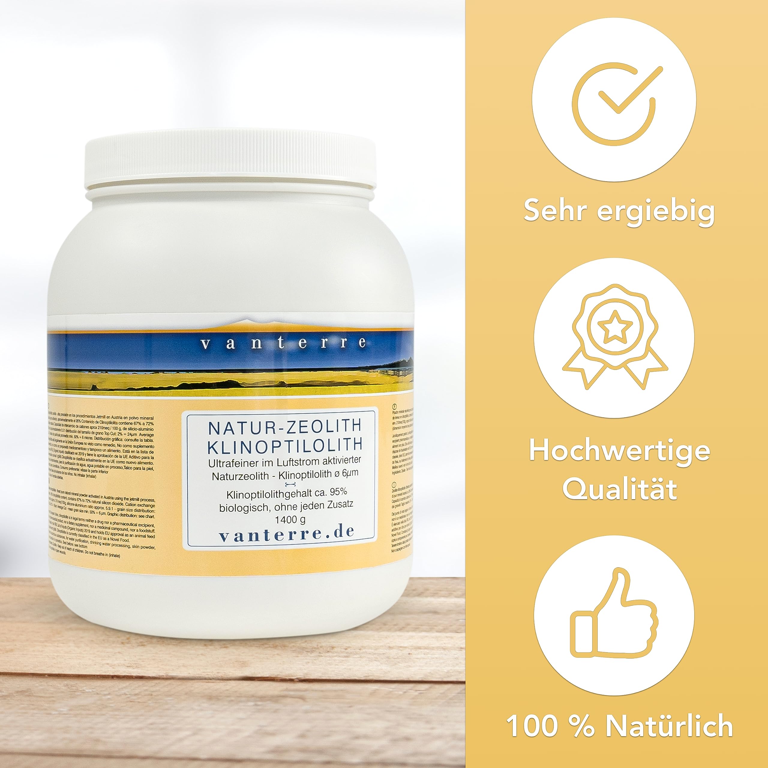 ultrafein - ZEOLITH - KLINOPTILOLITH, 1400g, ø 6µm